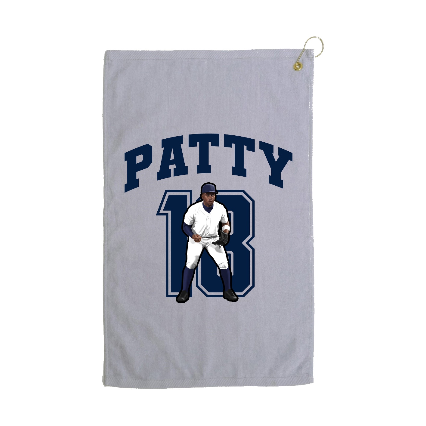 Golf Towel — Number in Grey