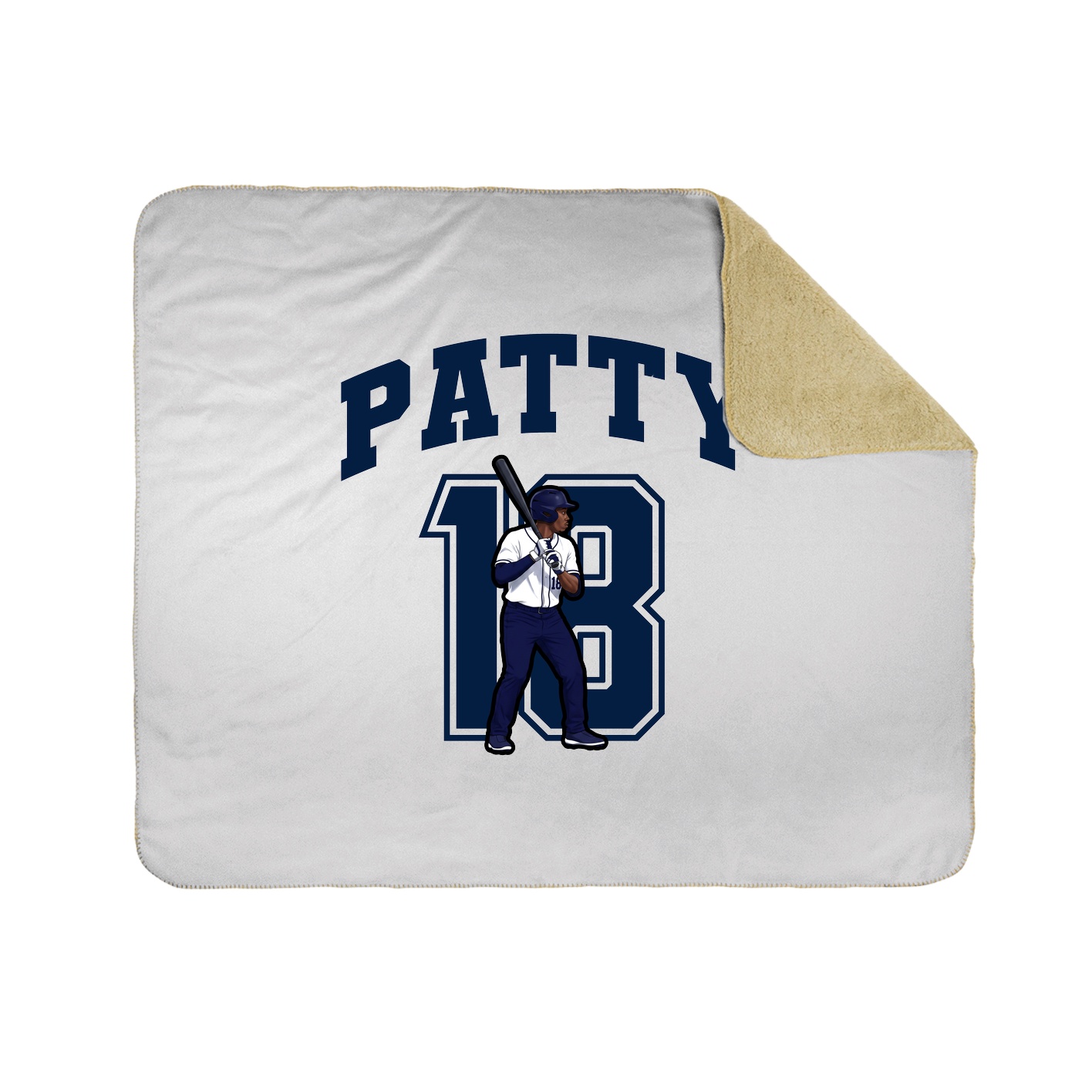 Throw Blanket — Number in White