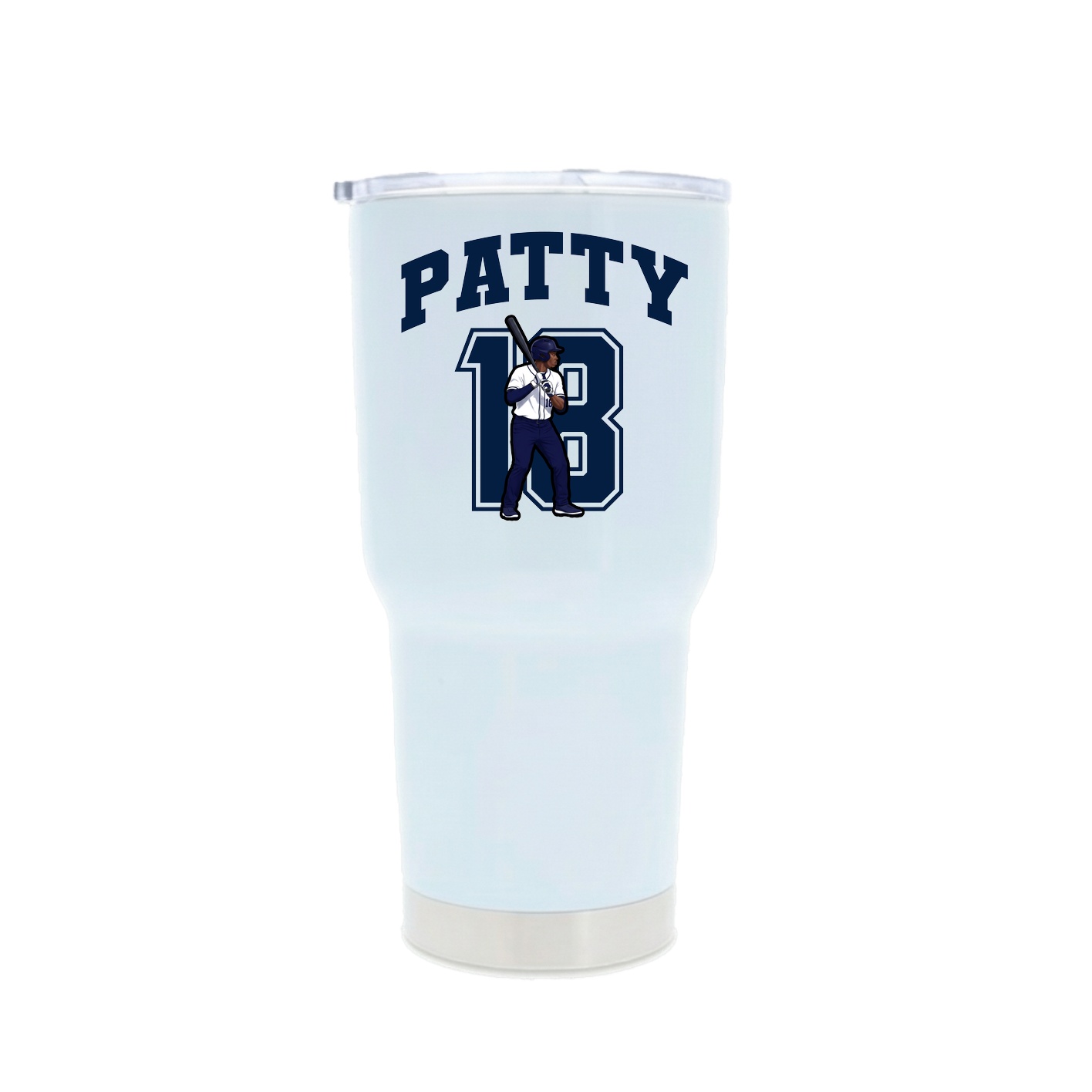 30oz Stainless Steel Tumbler — Number in White