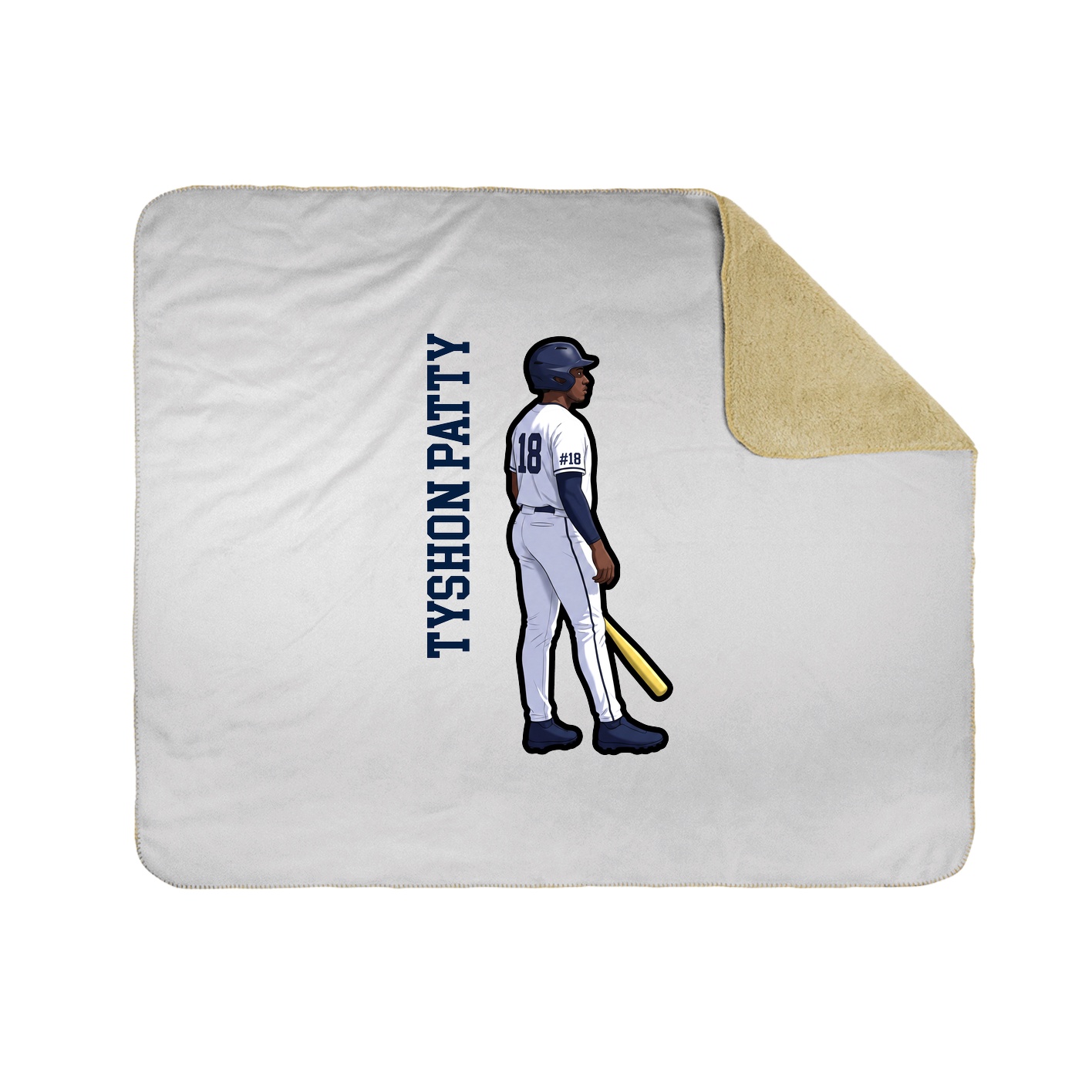 Throw Blanket — Name Vertical in White