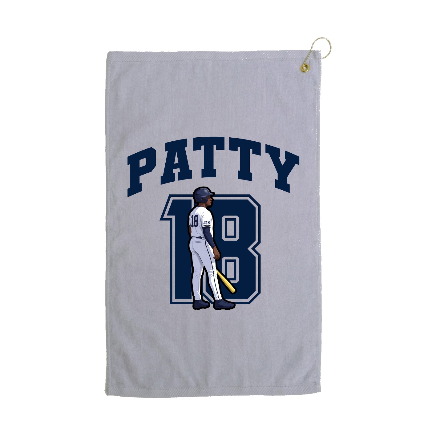 Golf Towel — Number in Grey