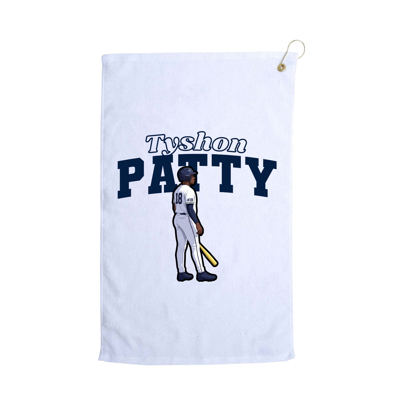 Golf Towel — Name Arch in White