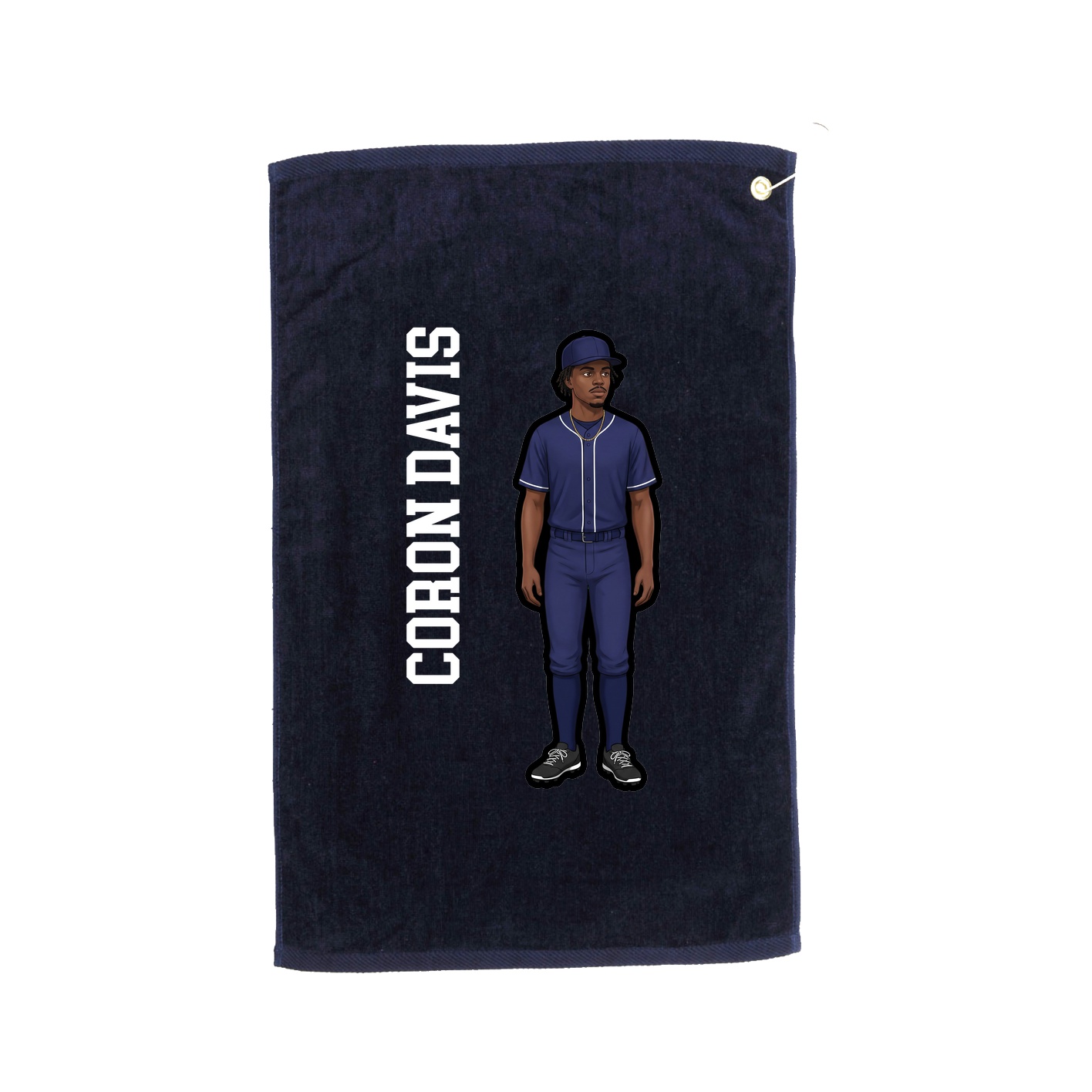 Golf Towel — Name Vertical in Navy