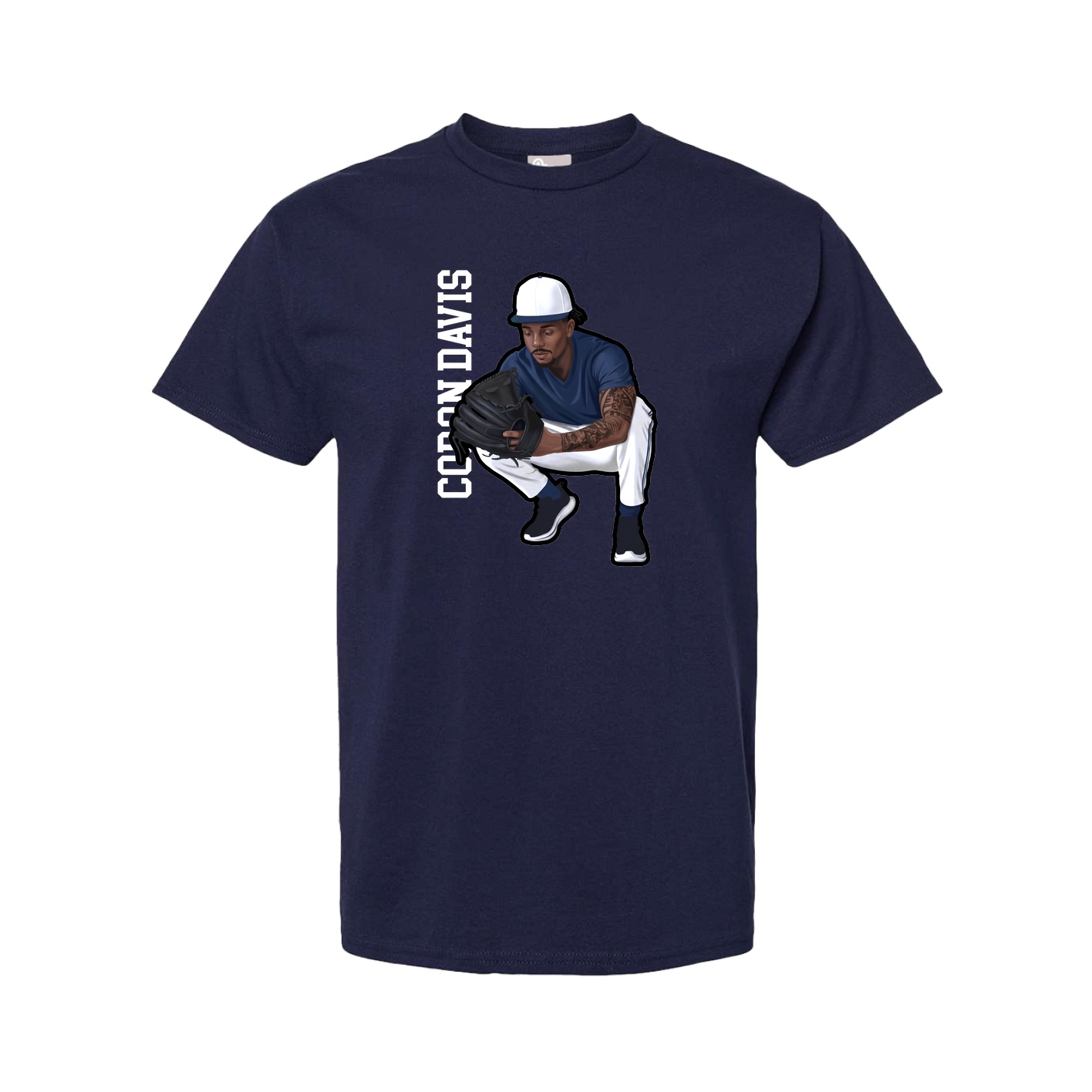 Tee — Name Vertical in Navy