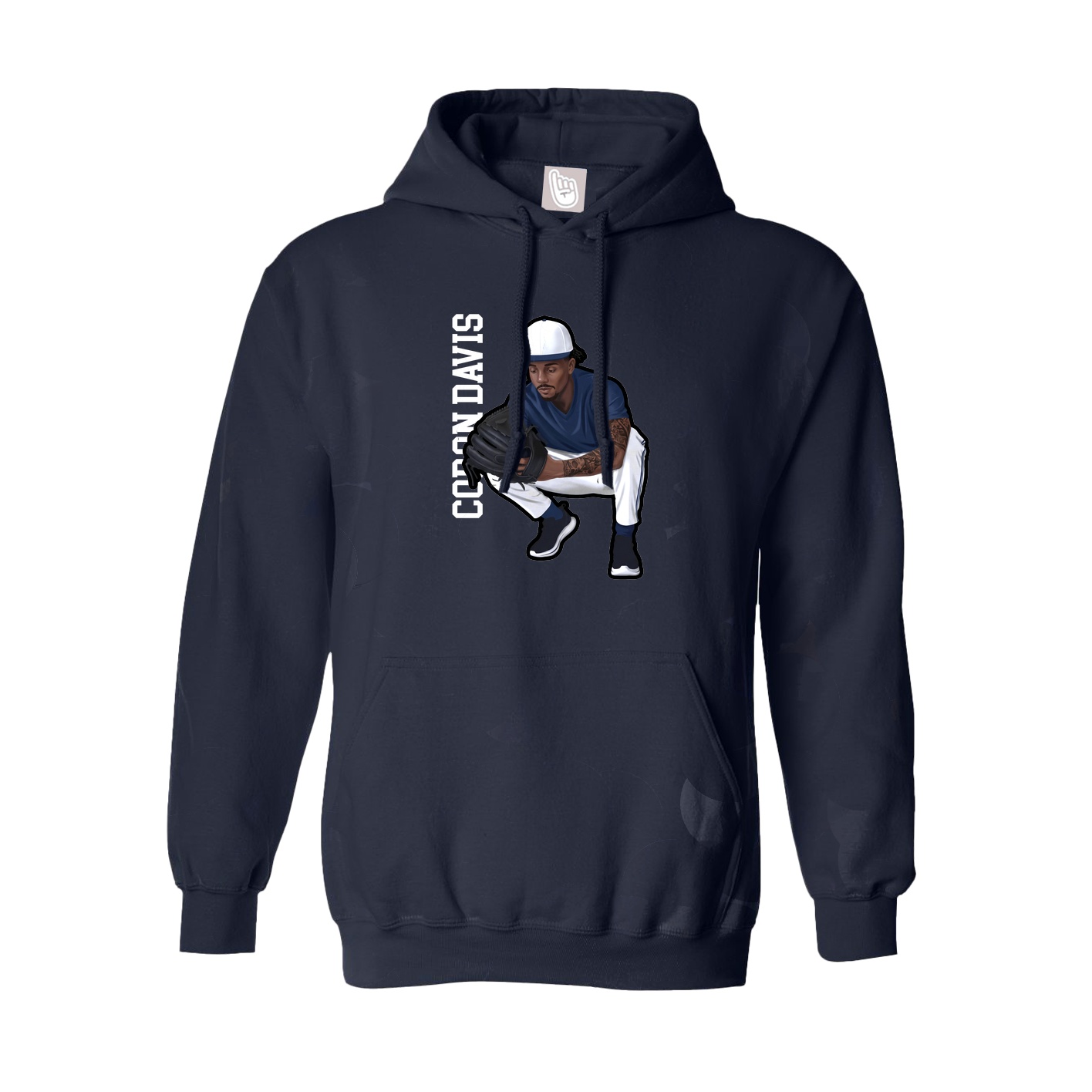 Youth Hoodie — Name Vertical in Navy