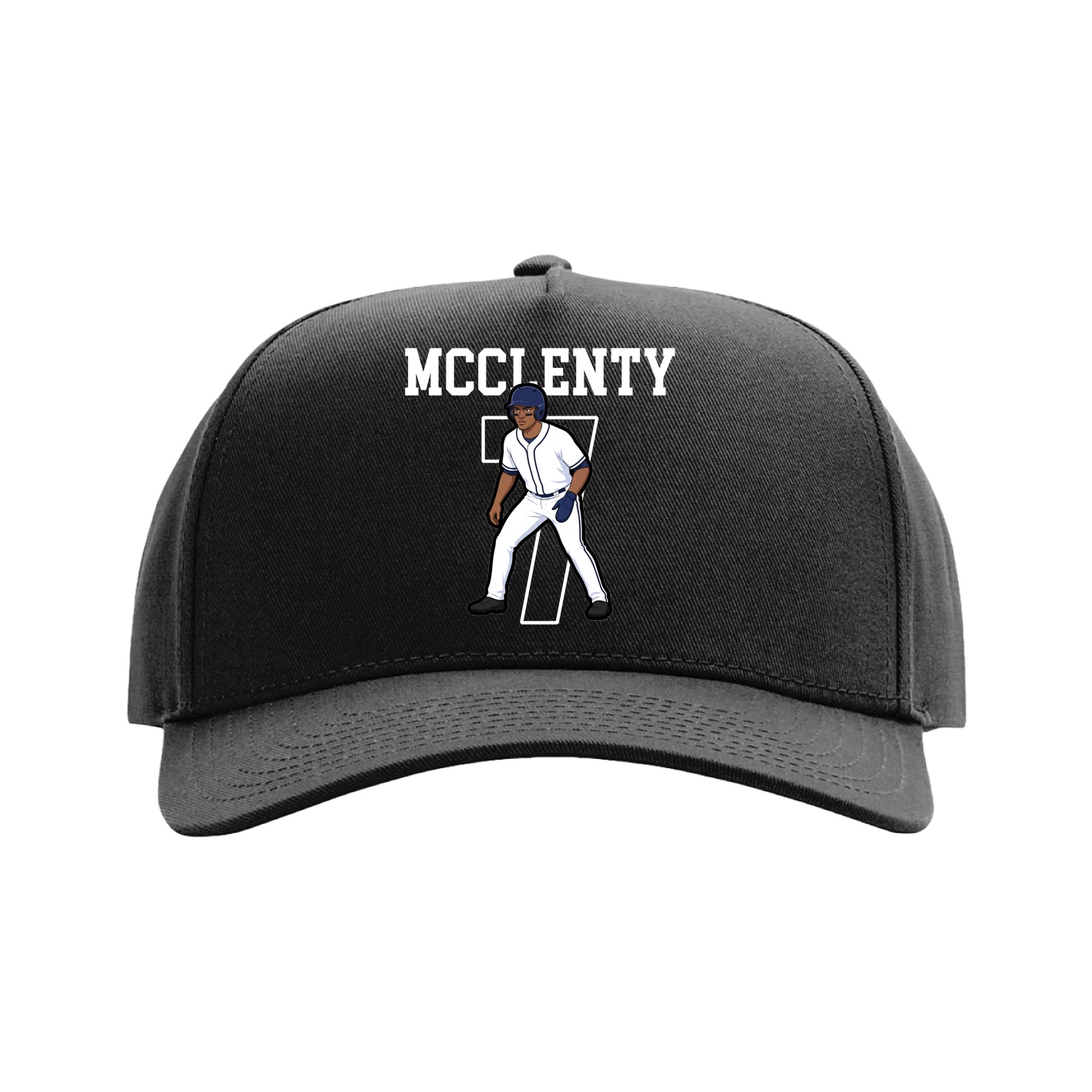 Full Fabric Five-Panel Champ Cap — Shirsey in Black
