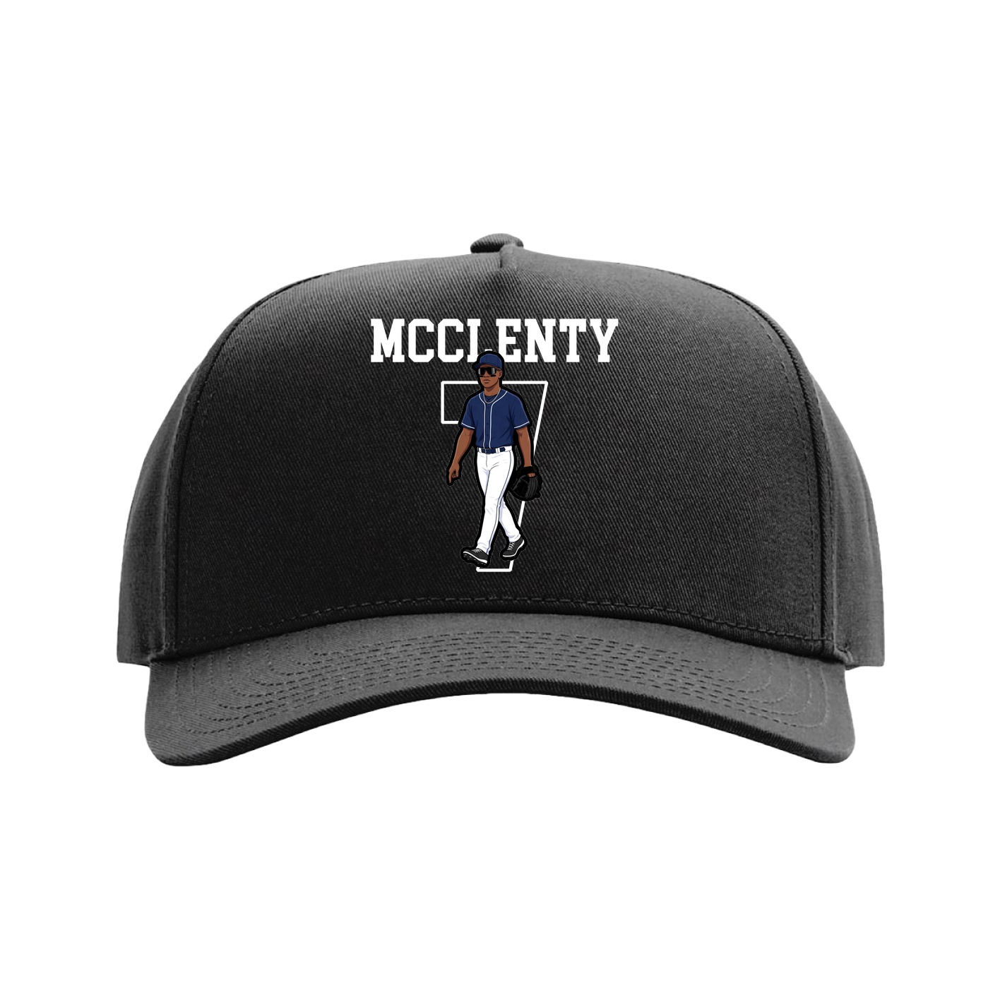 Full Fabric Five-Panel Champ Cap — Shirsey in Black