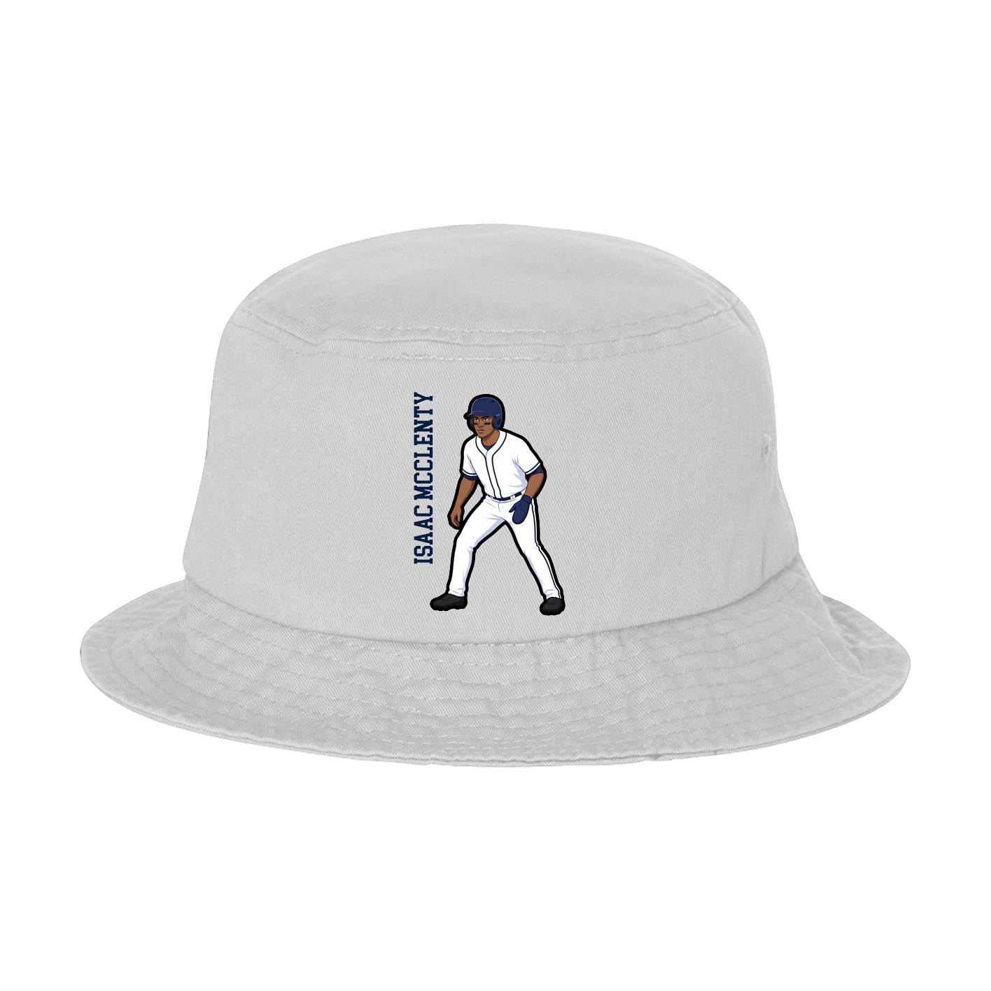 Bucket Cap — Name Vertical in White