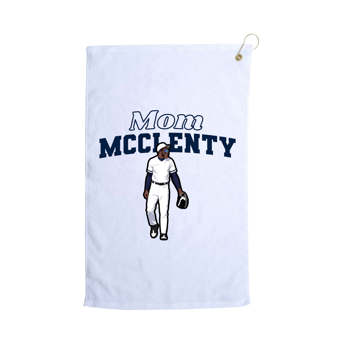 Golf Towel — Mothers Day Block in White