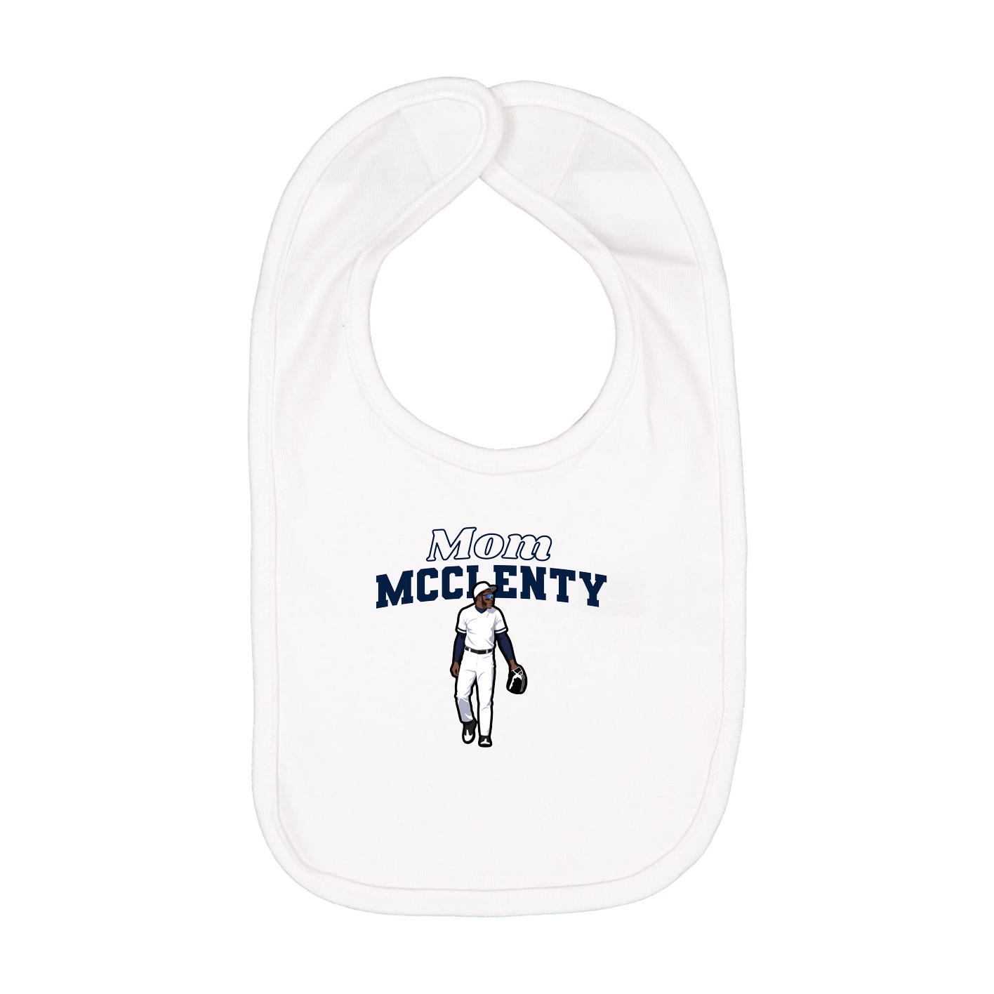 Infant Bib — Mothers Day Block in White