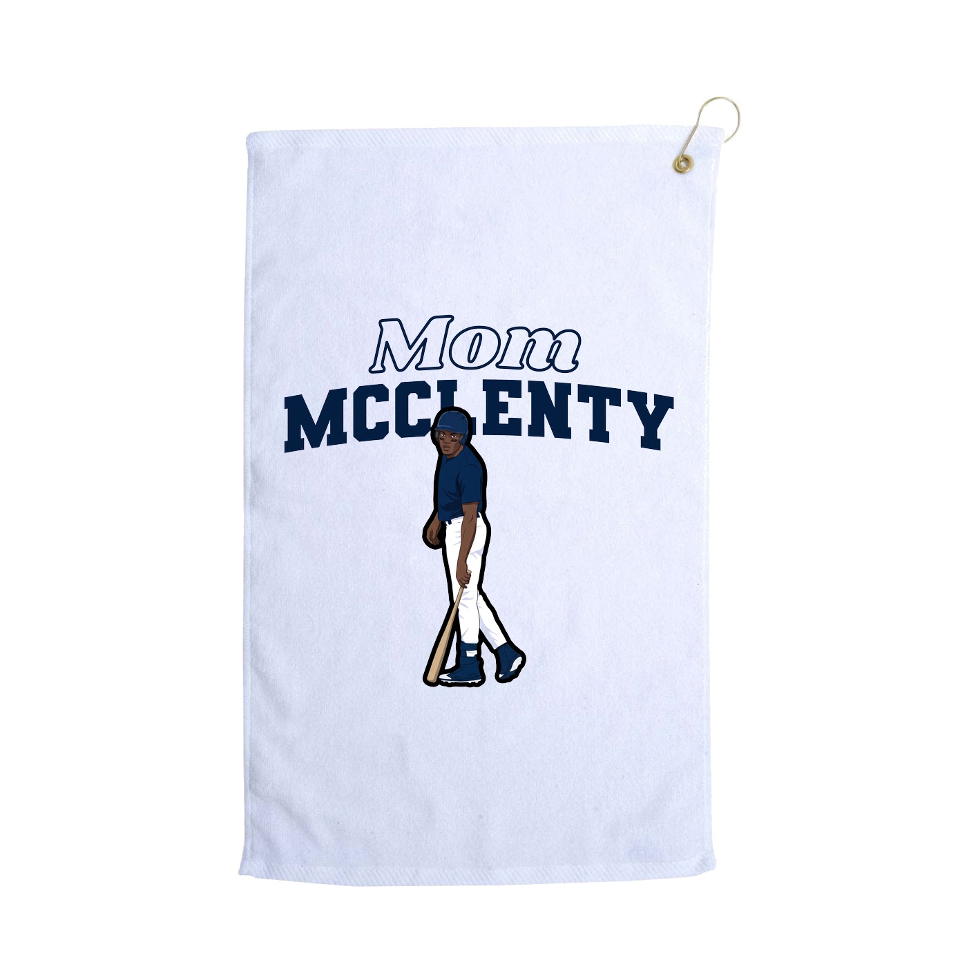 Golf Towel — Mothers Day Block in White
