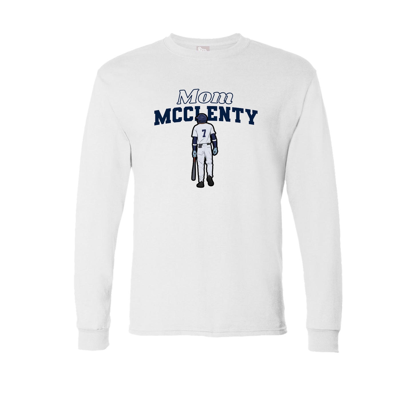 Long Sleeve Tee — Mothers Day Block in White