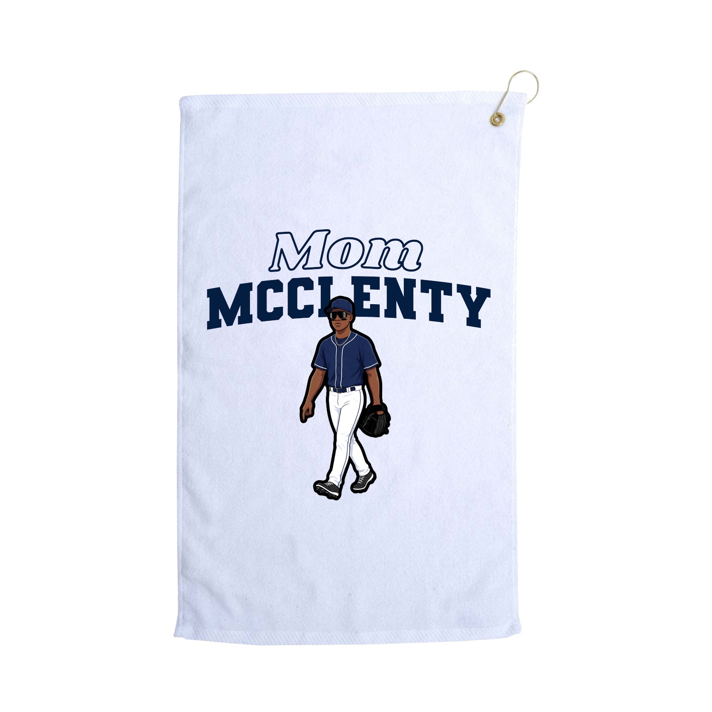 Golf Towel — Mothers Day Block in White