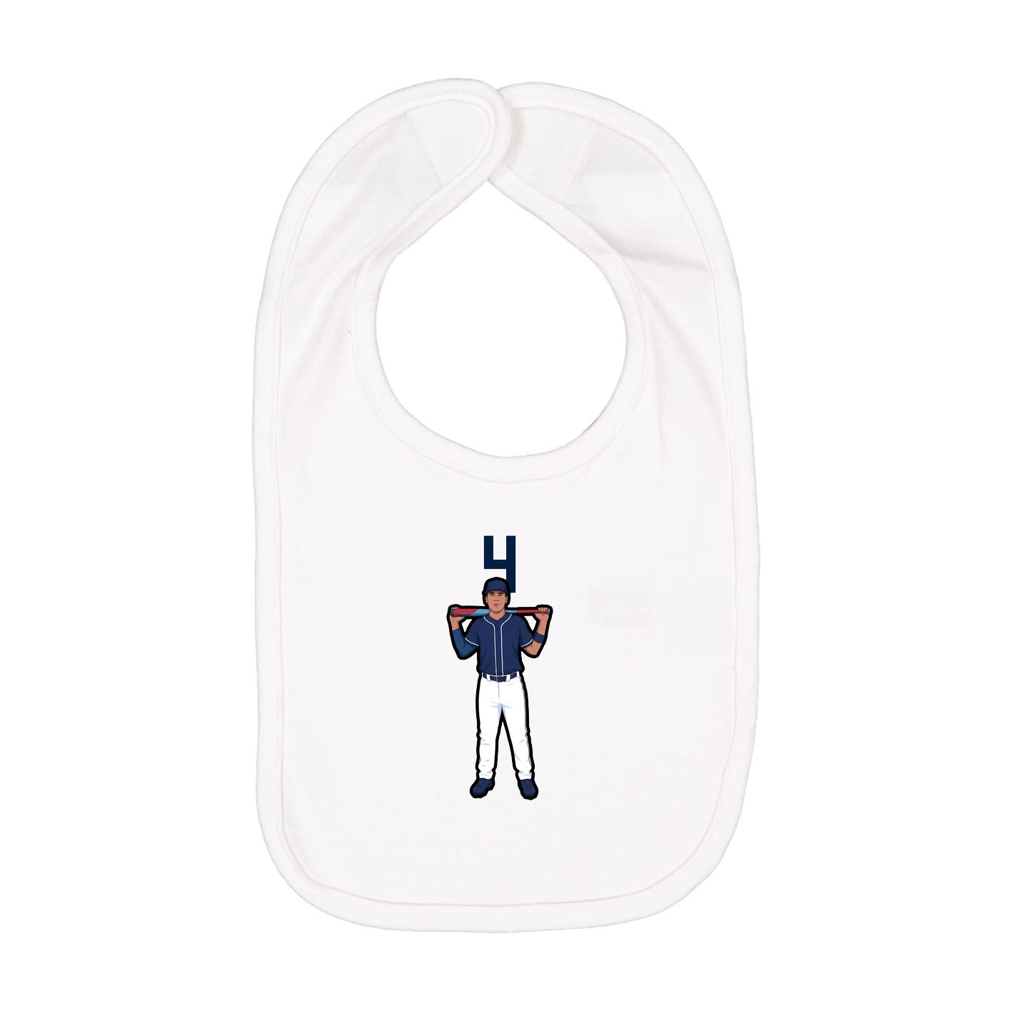 Infant Bib — Number Top in White