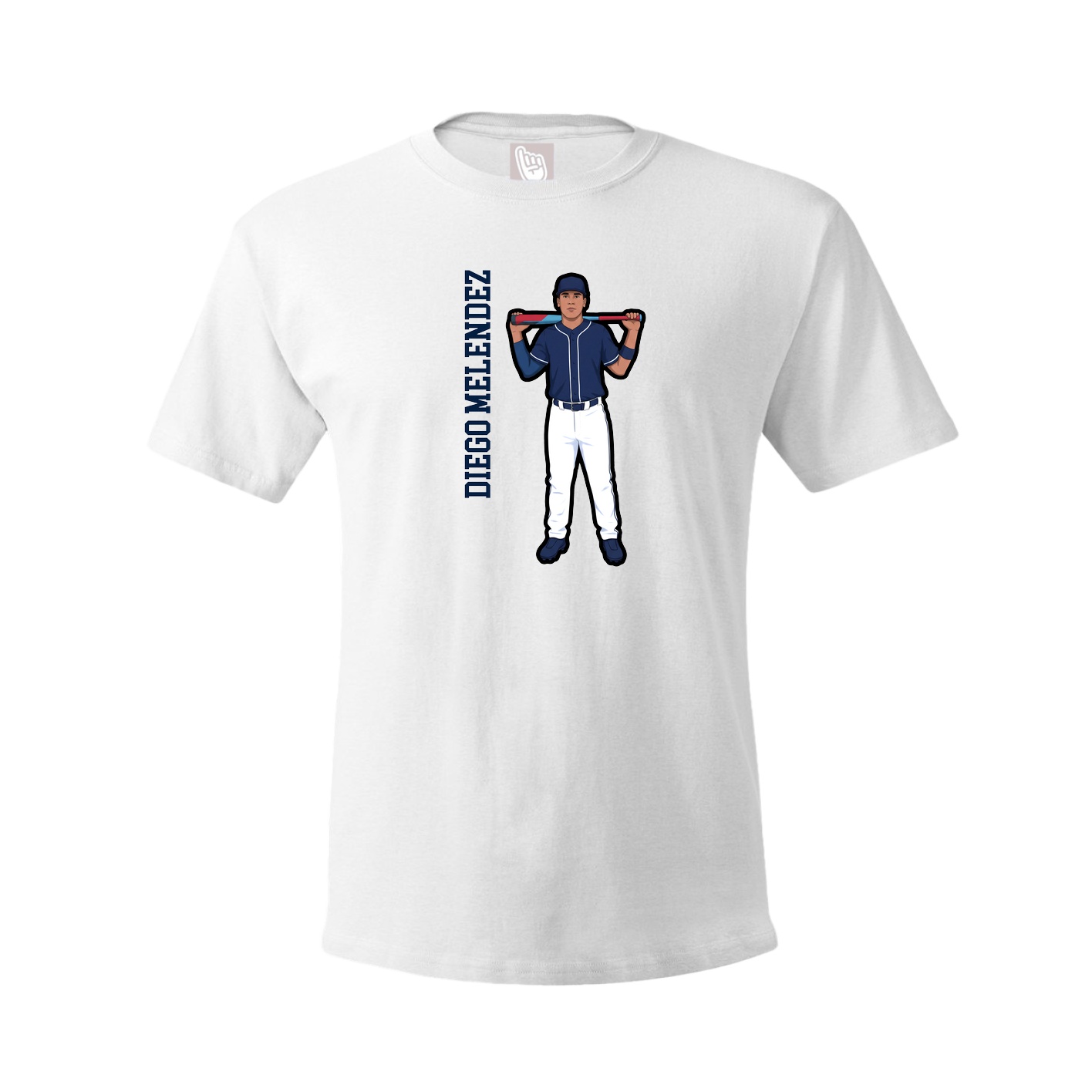 Youth Tee — Name Vertical in White