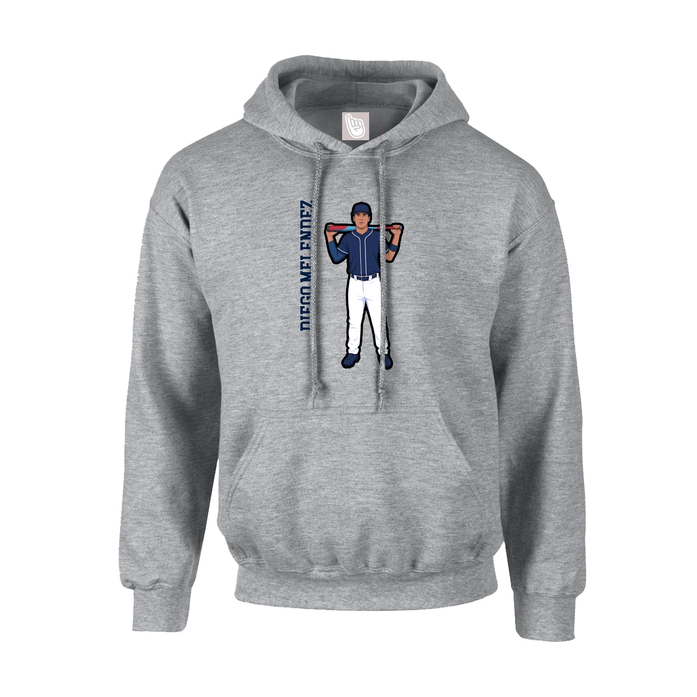 Youth Hoodie — Name Vertical in Grey