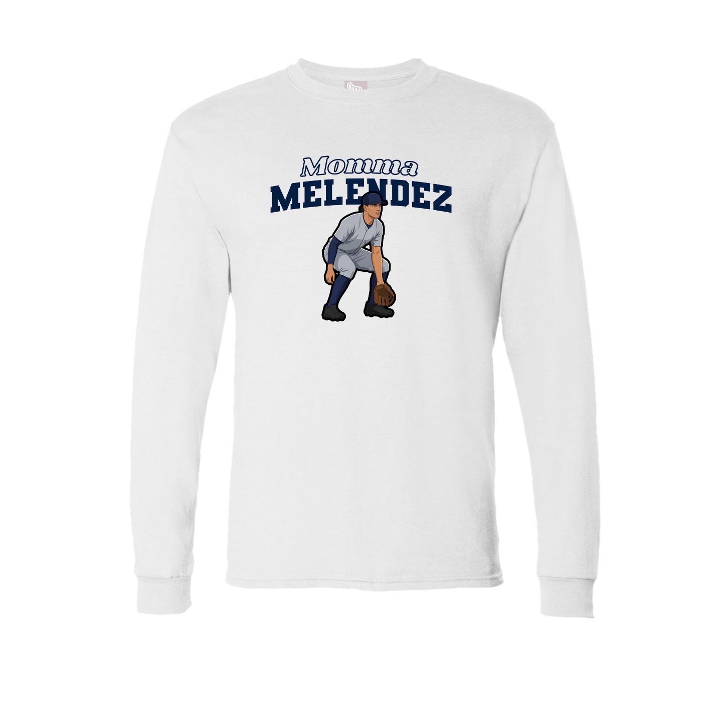 Long Sleeve Tee — Mothers Day Block in White