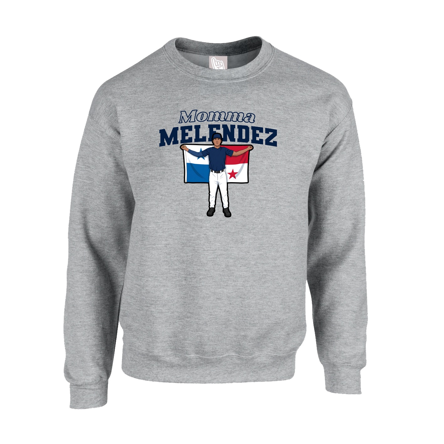 Fleece Crew — Mothers Day Block in Grey