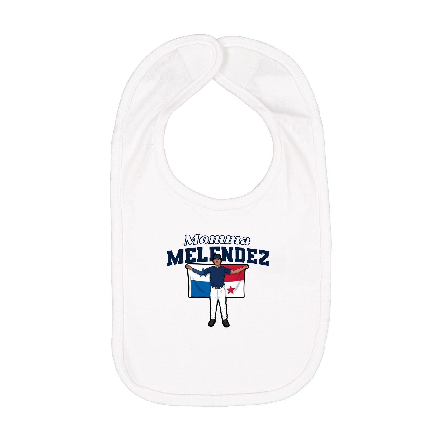 Infant Bib — Mothers Day Block in White