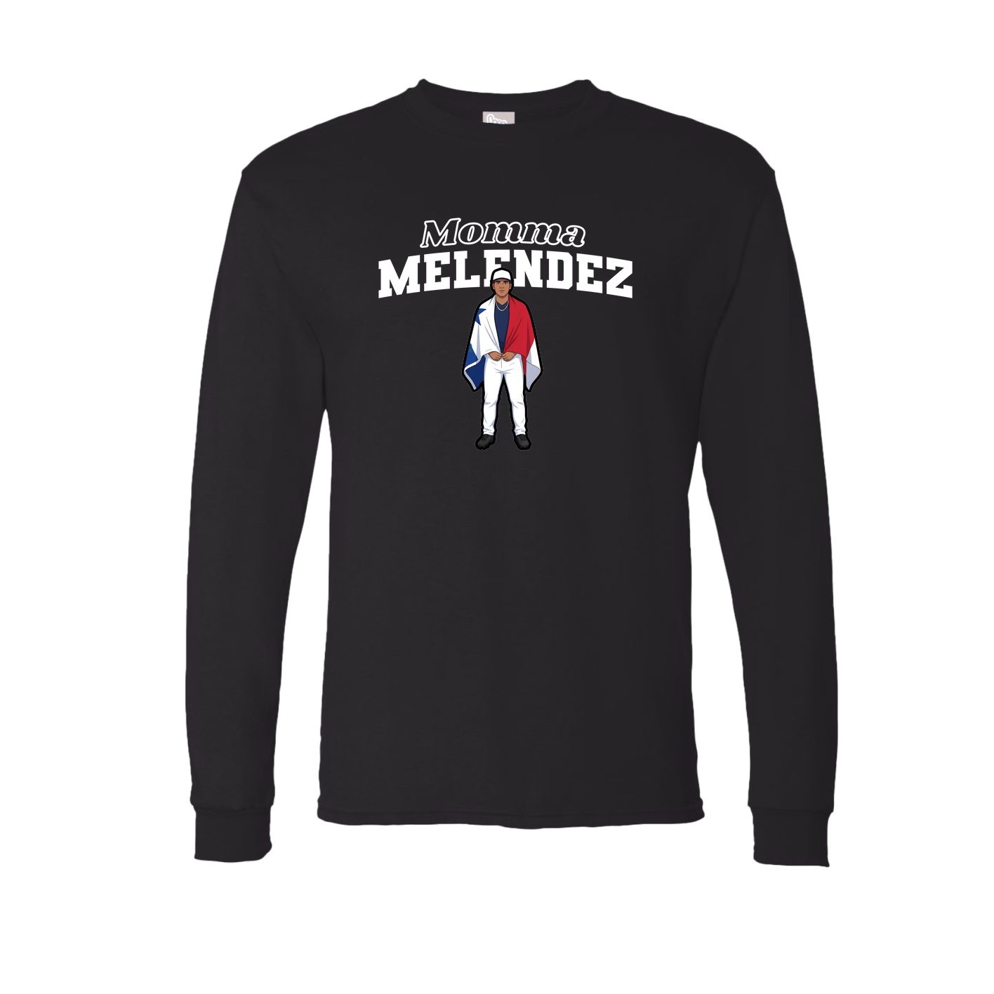 Long Sleeve Tee — Mothers Day Block in Black