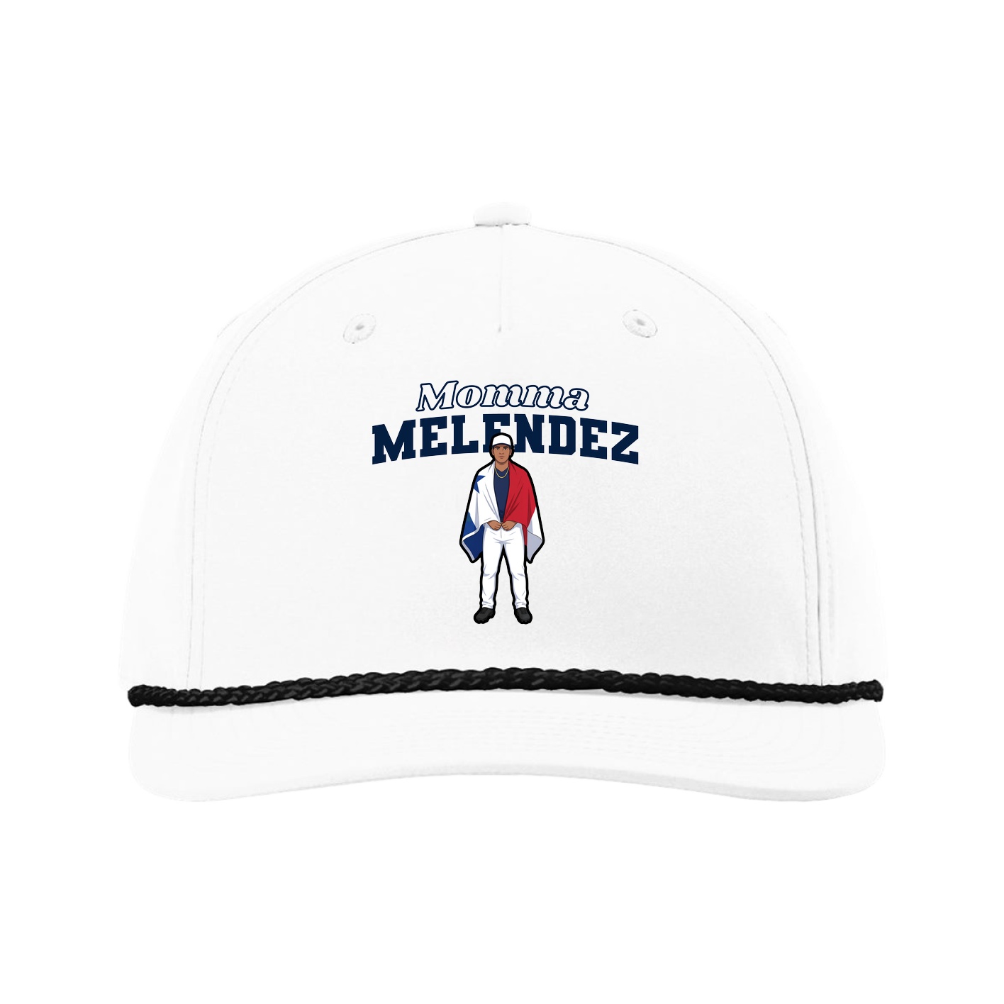Five-Panel Classic Rope Cap — Mothers Day Block in White
