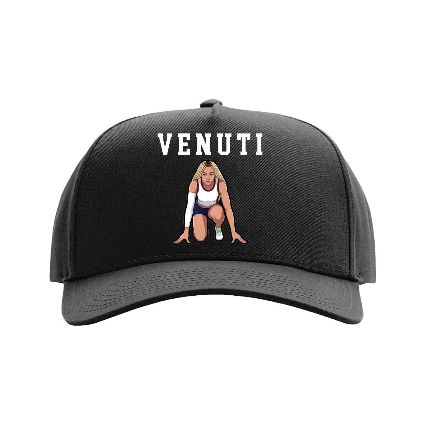 Full Fabric Five-Panel Champ Cap — Shirsey in Black