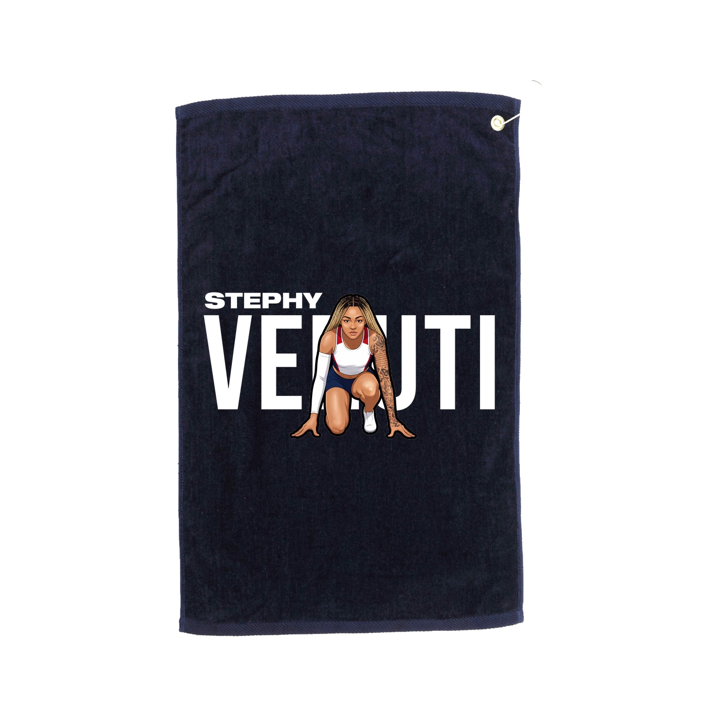 Golf Towel — Player Name in Navy