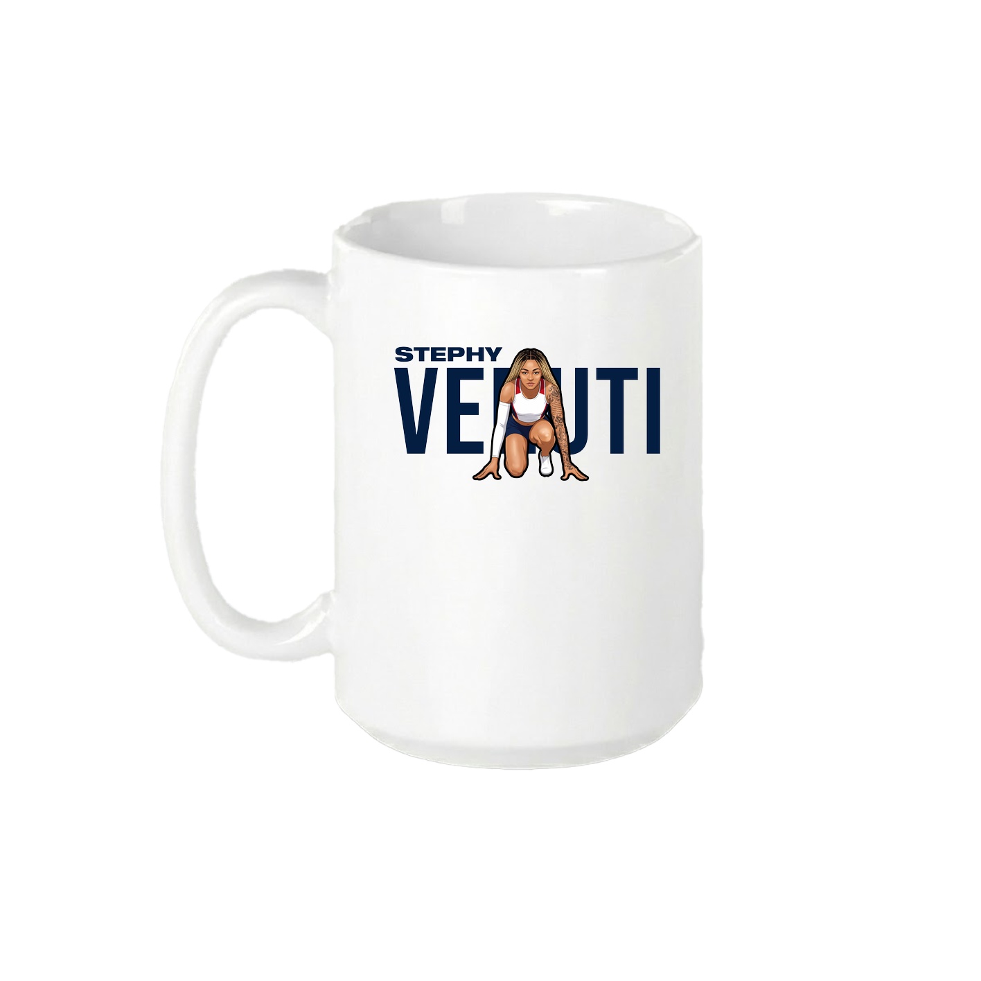 15oz Coffee Mug — Player Name in White