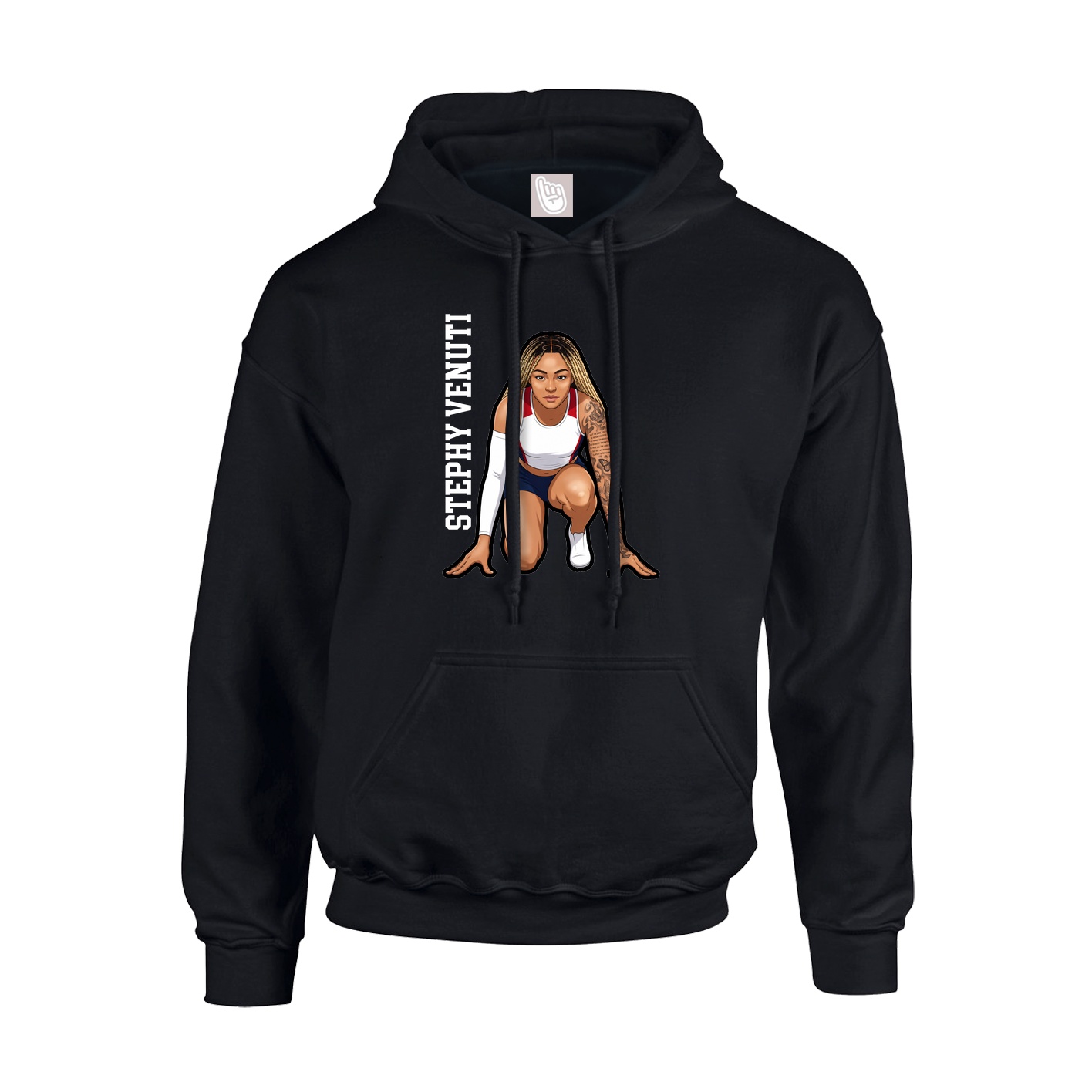 Youth Hoodie — Name Vertical in Black