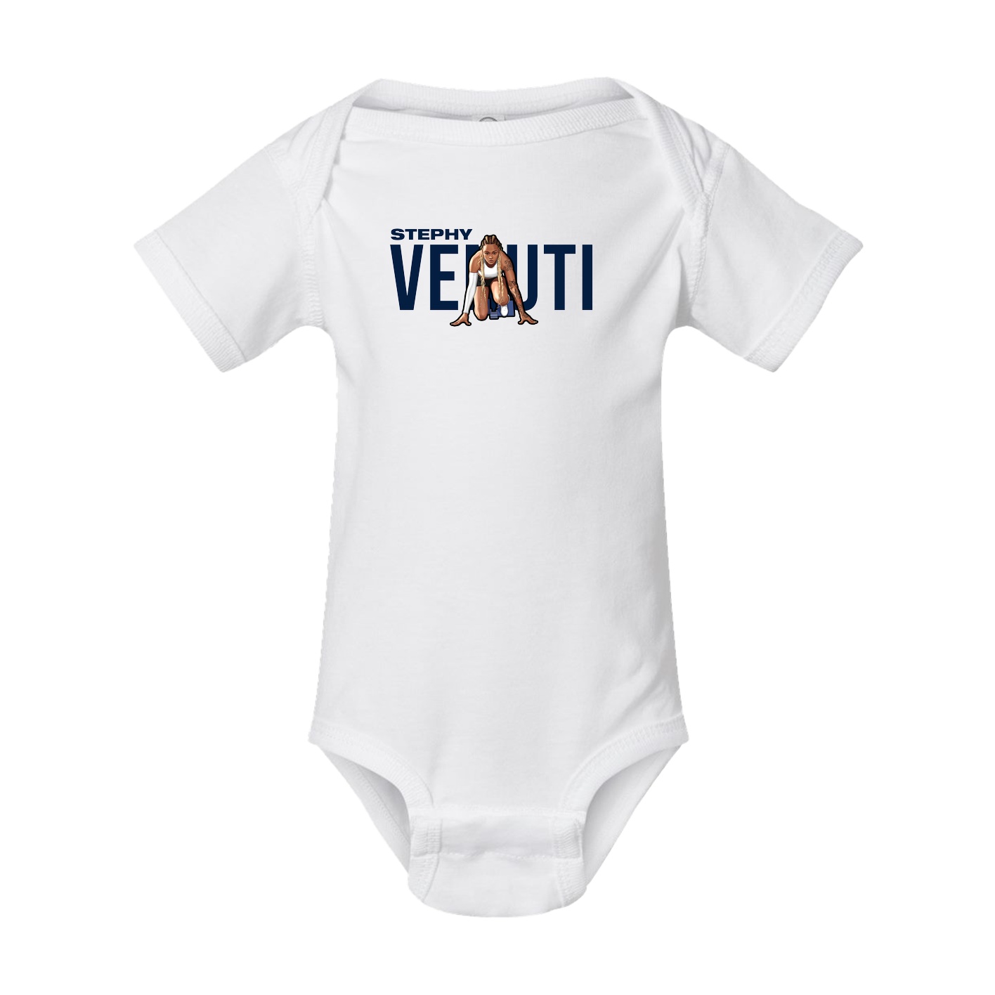 Baby Onesie — Player Name in White