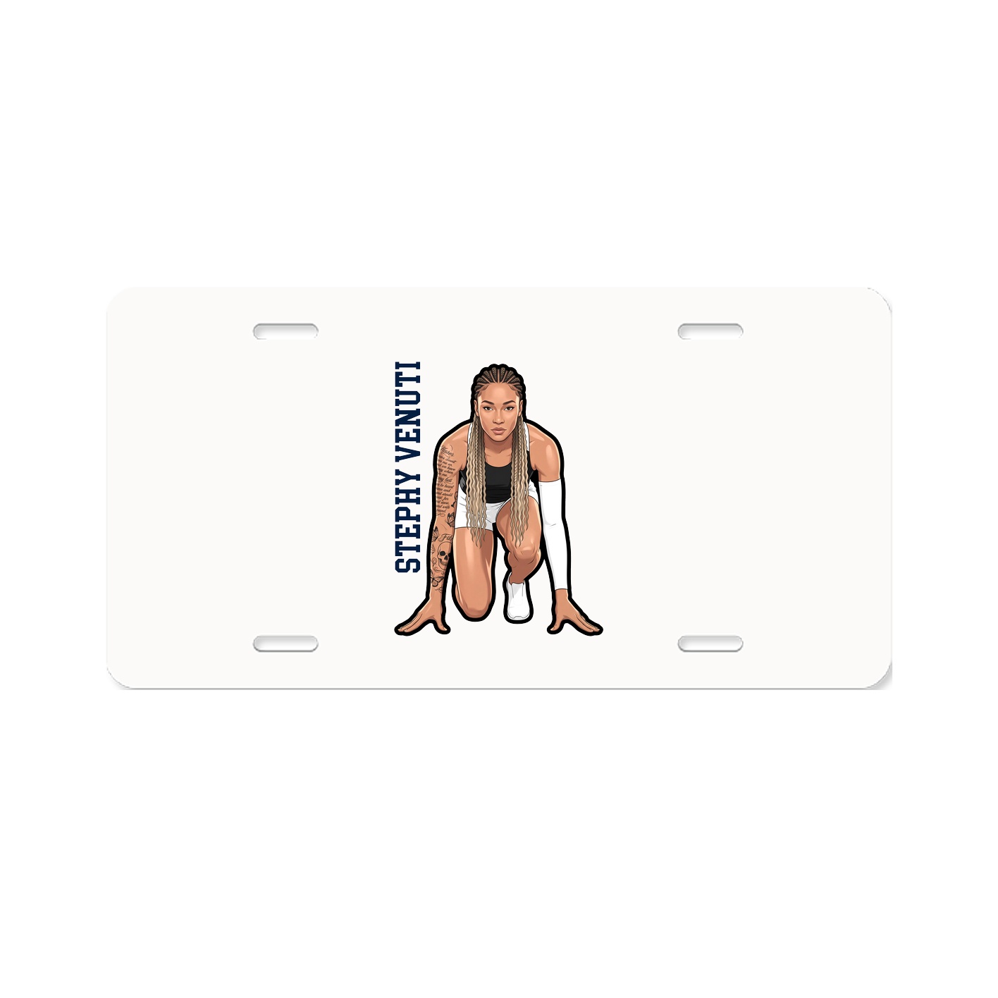 License Plate — Name Vertical in Classic