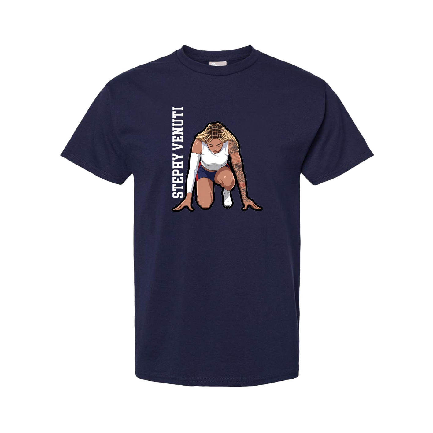 Tee — Name Vertical in Navy