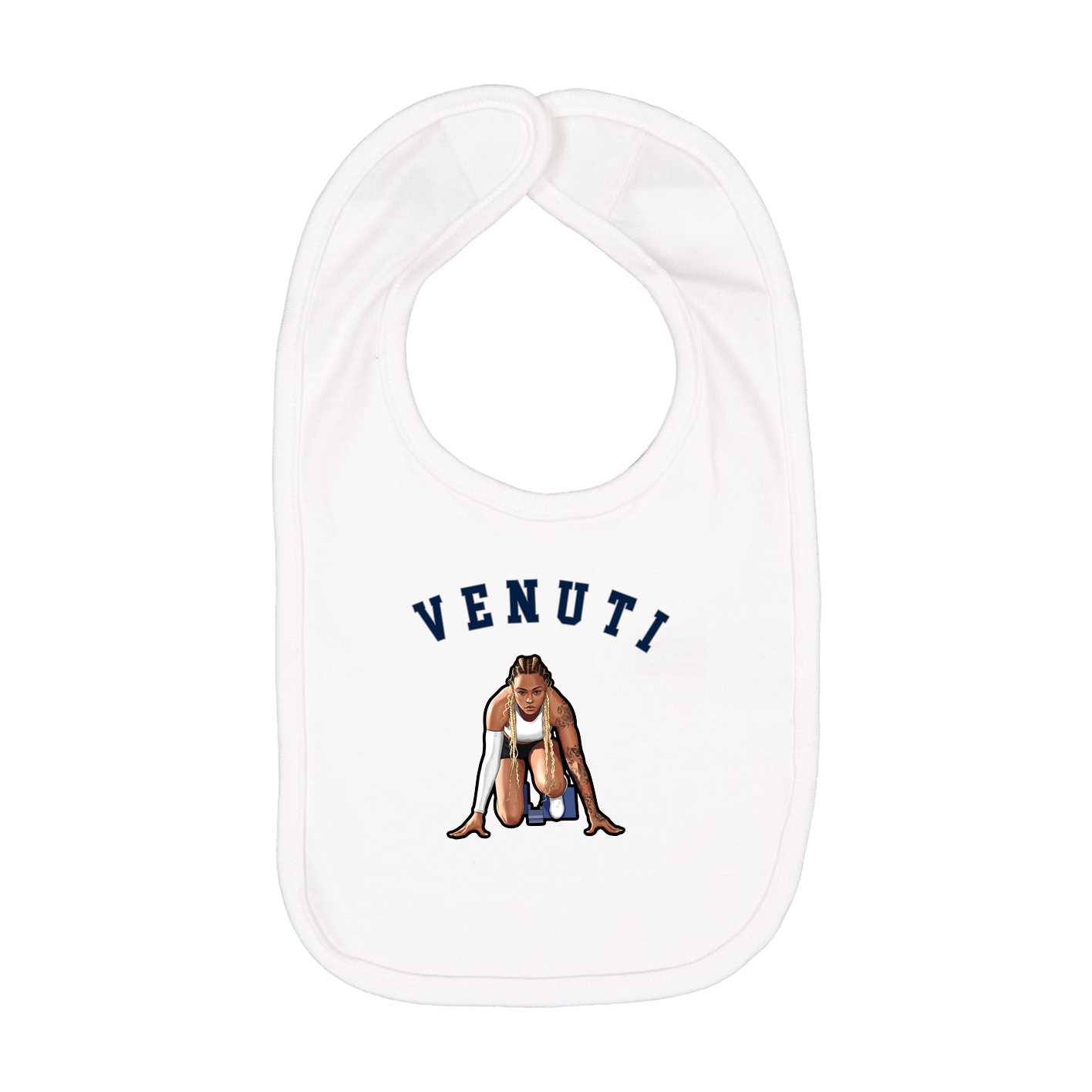 Infant Bib — Shirsey Arch in White