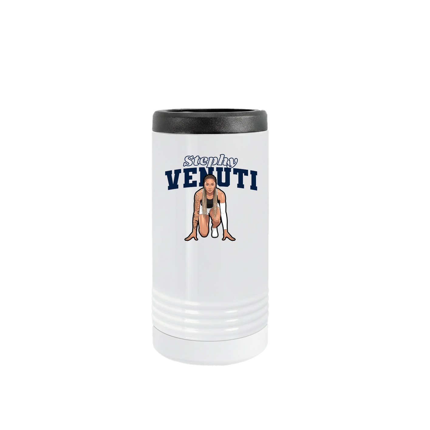 Slim Beverage Holder — Name Arch in White