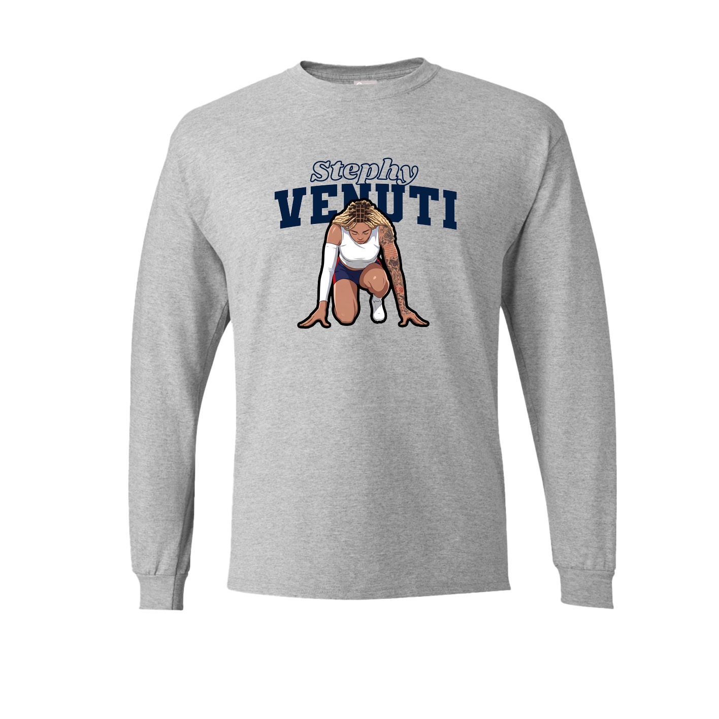 Long Sleeve Tee — Name Arch in Grey