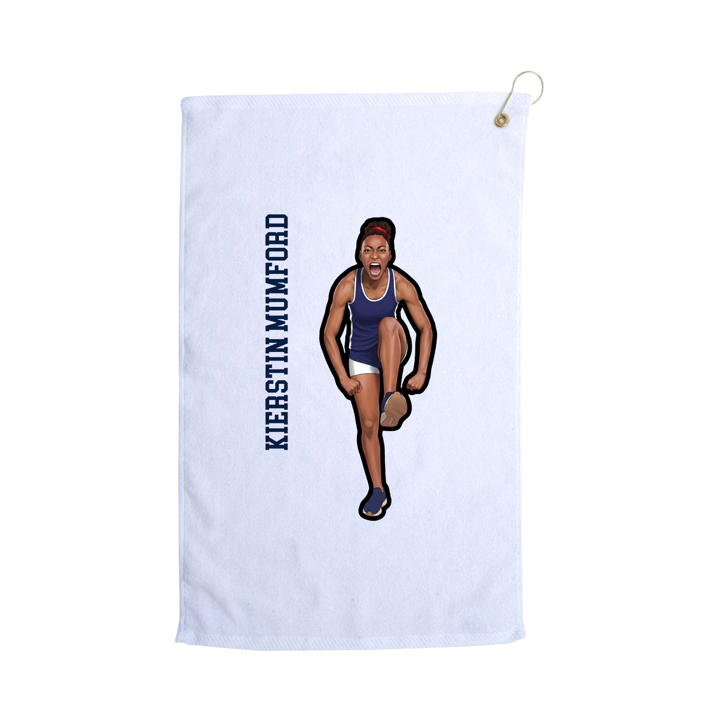 Golf Towel — Name Vertical in White