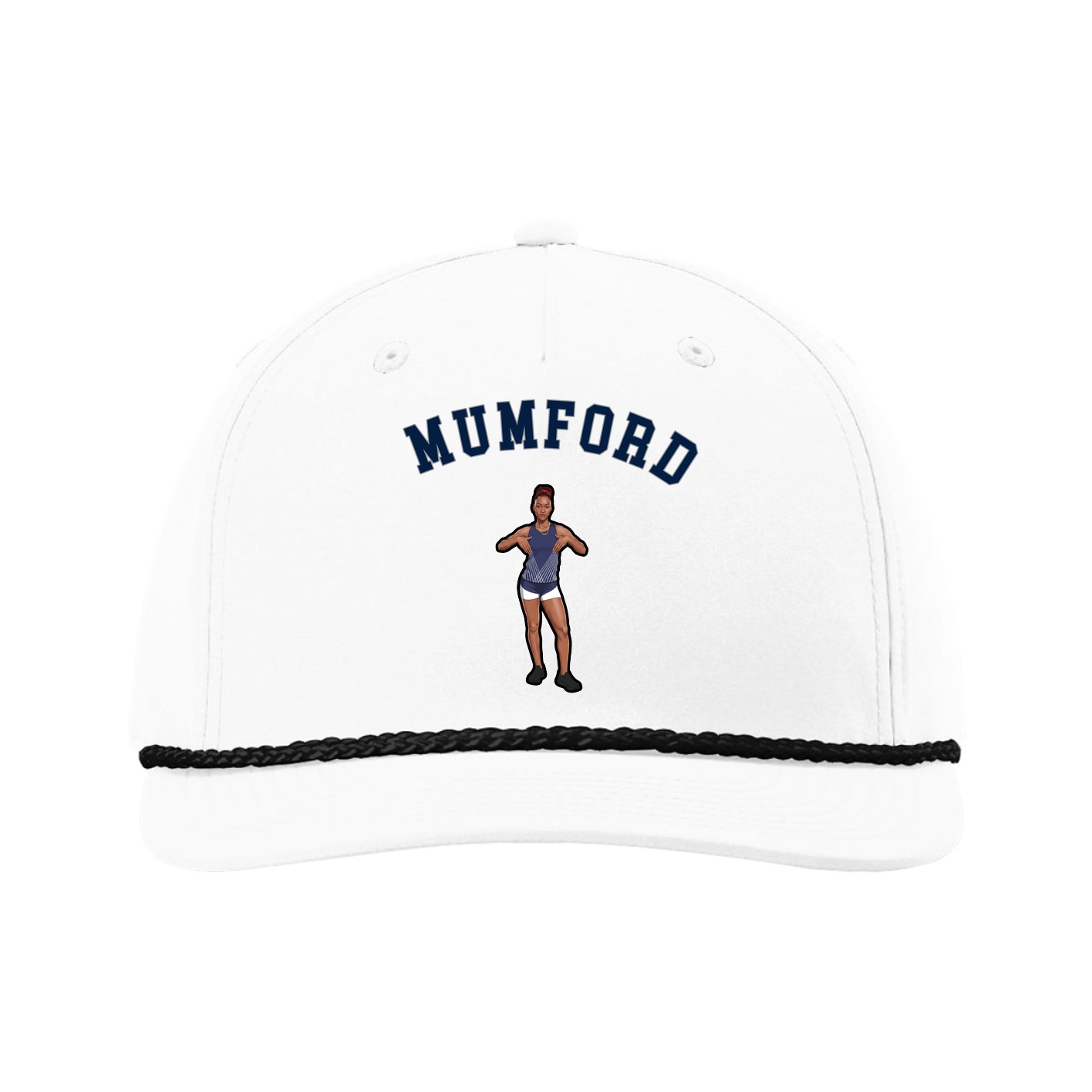 Five-Panel Classic Rope Cap — Shirsey Arch in White