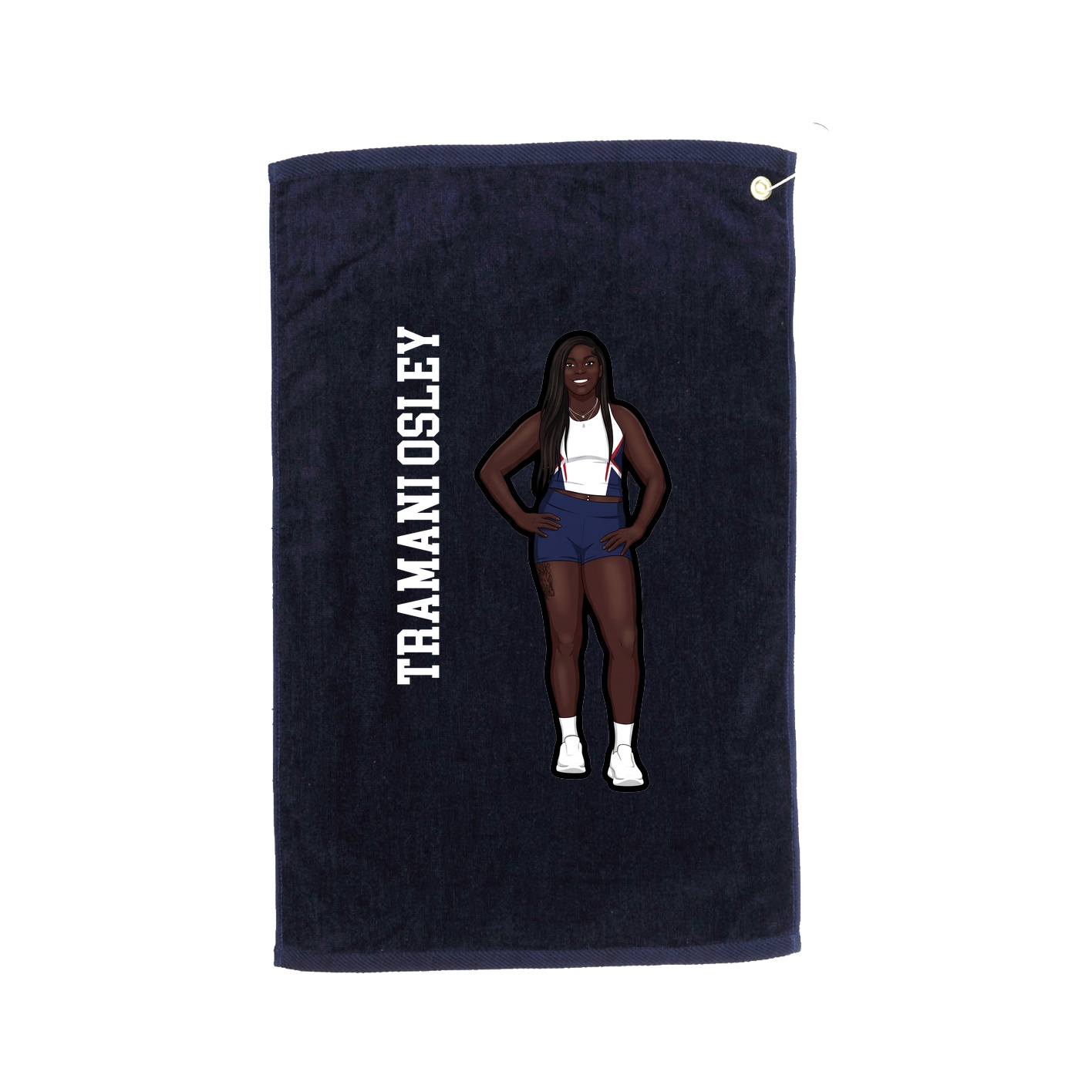 Golf Towel — Name Vertical in Navy