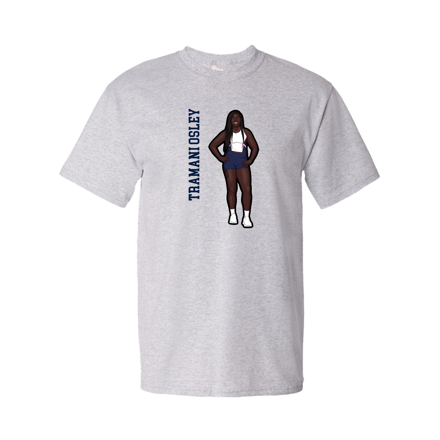 Tee — Name Vertical in Grey