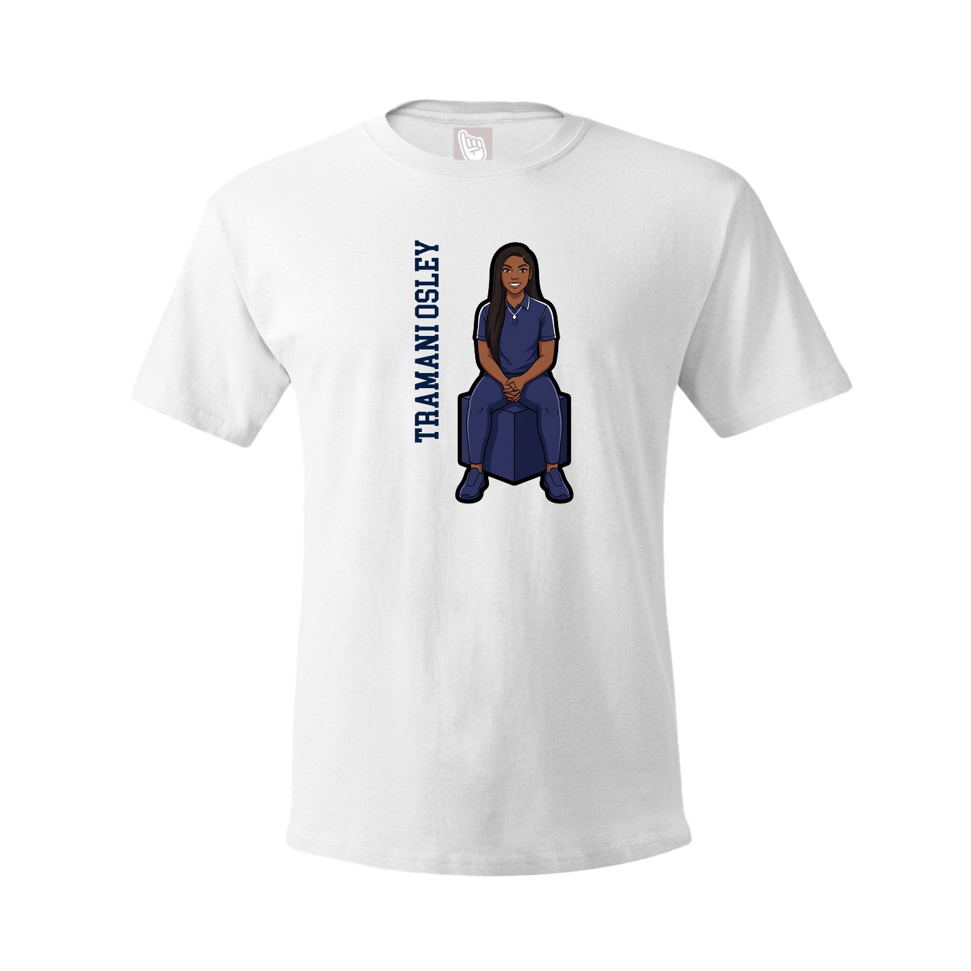 Youth Tee — Name Vertical in White