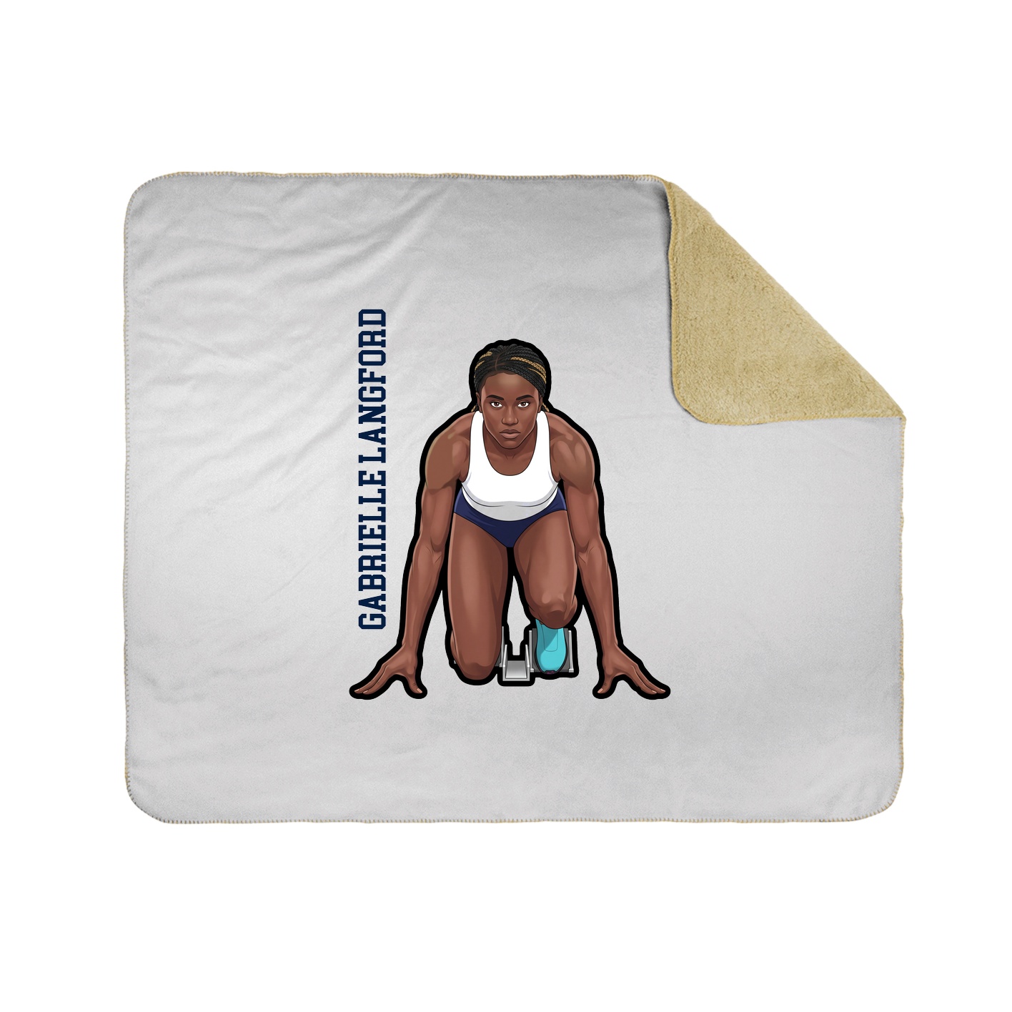 Throw Blanket — Name Vertical in White