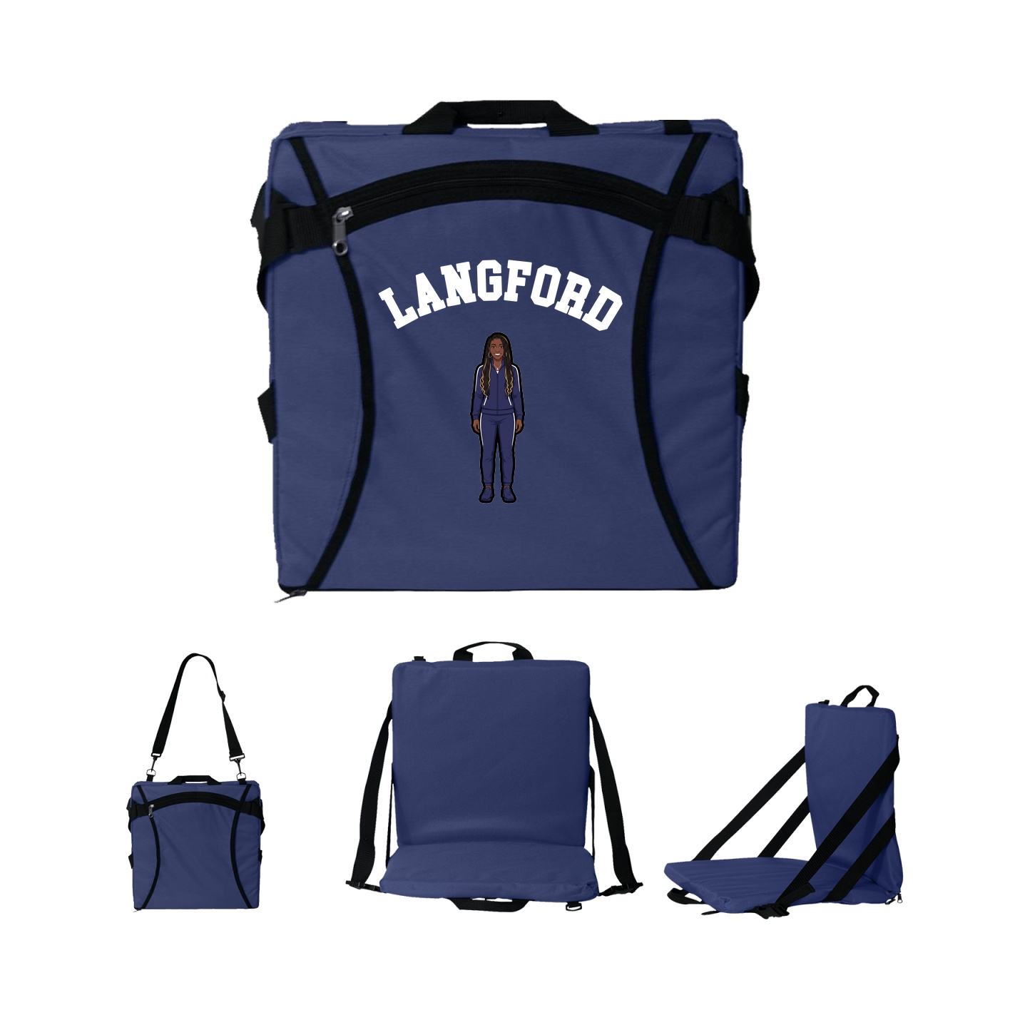Folding Stadium Seat — Shirsey Arch in Navy
