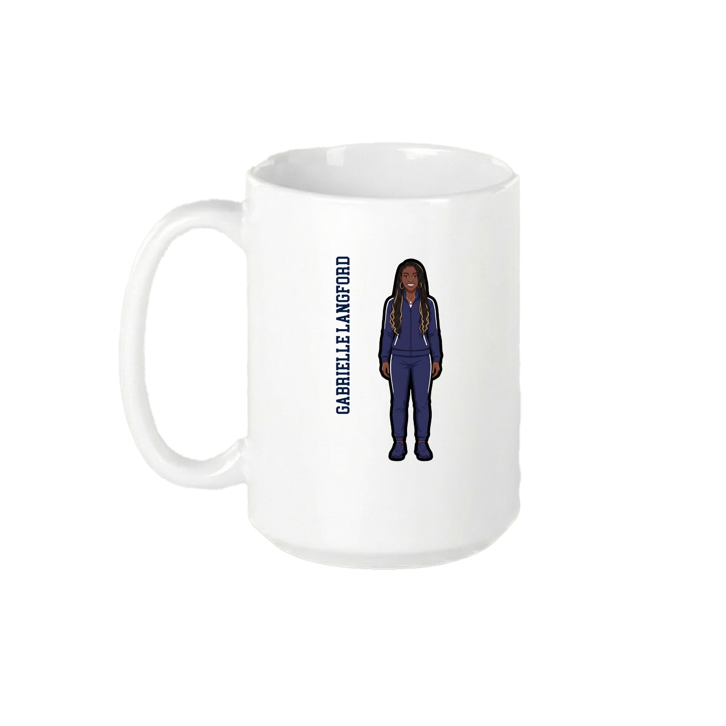 15oz Coffee Mug — Name Vertical in White