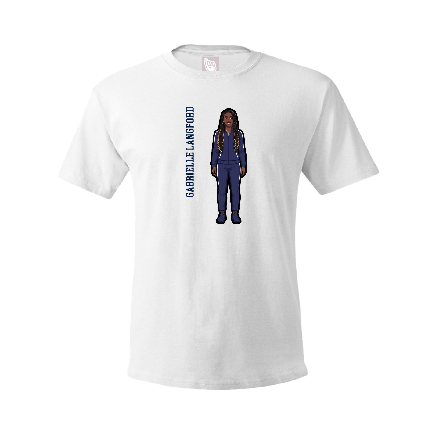 Youth Tee — Name Vertical in White
