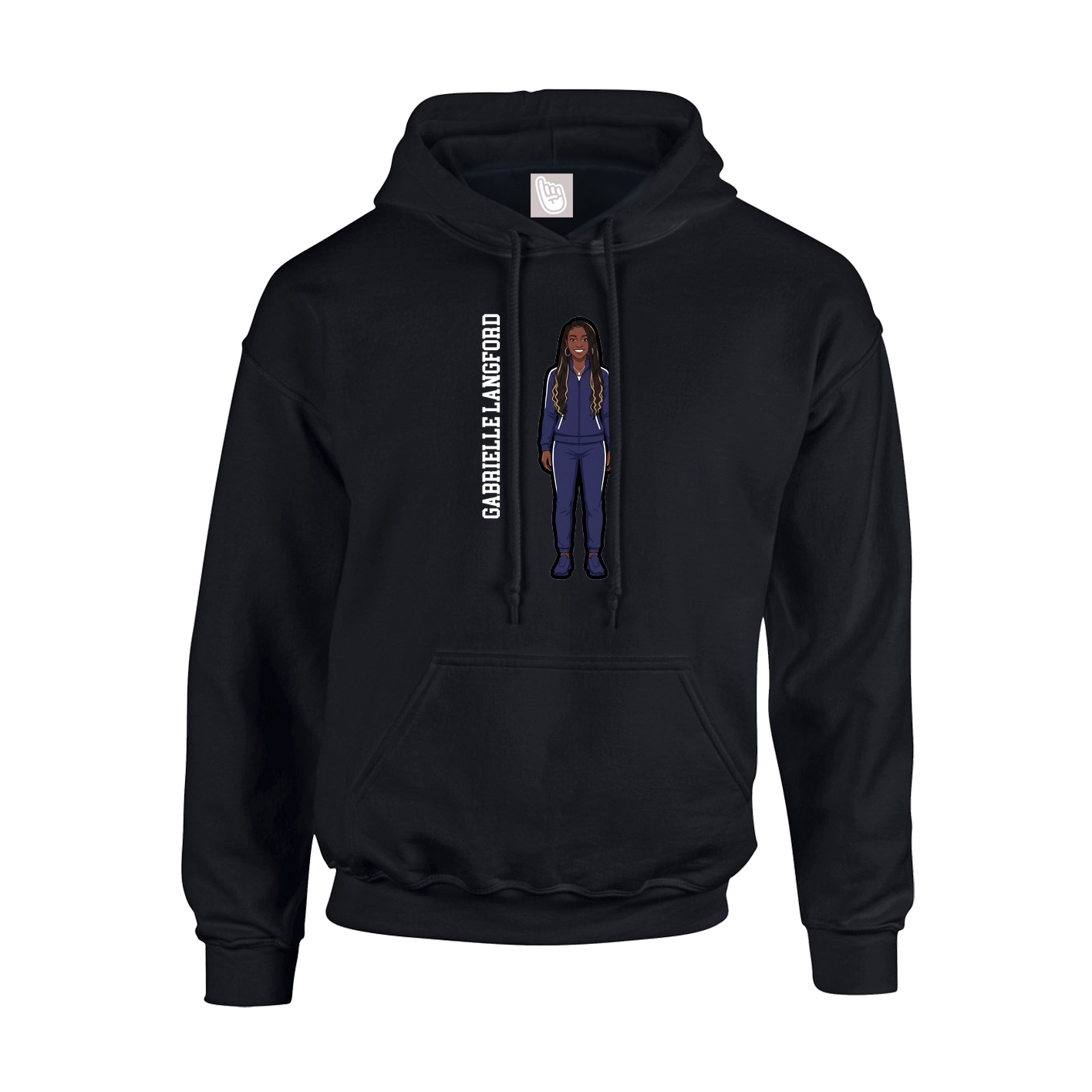 Youth Hoodie — Name Vertical in Black