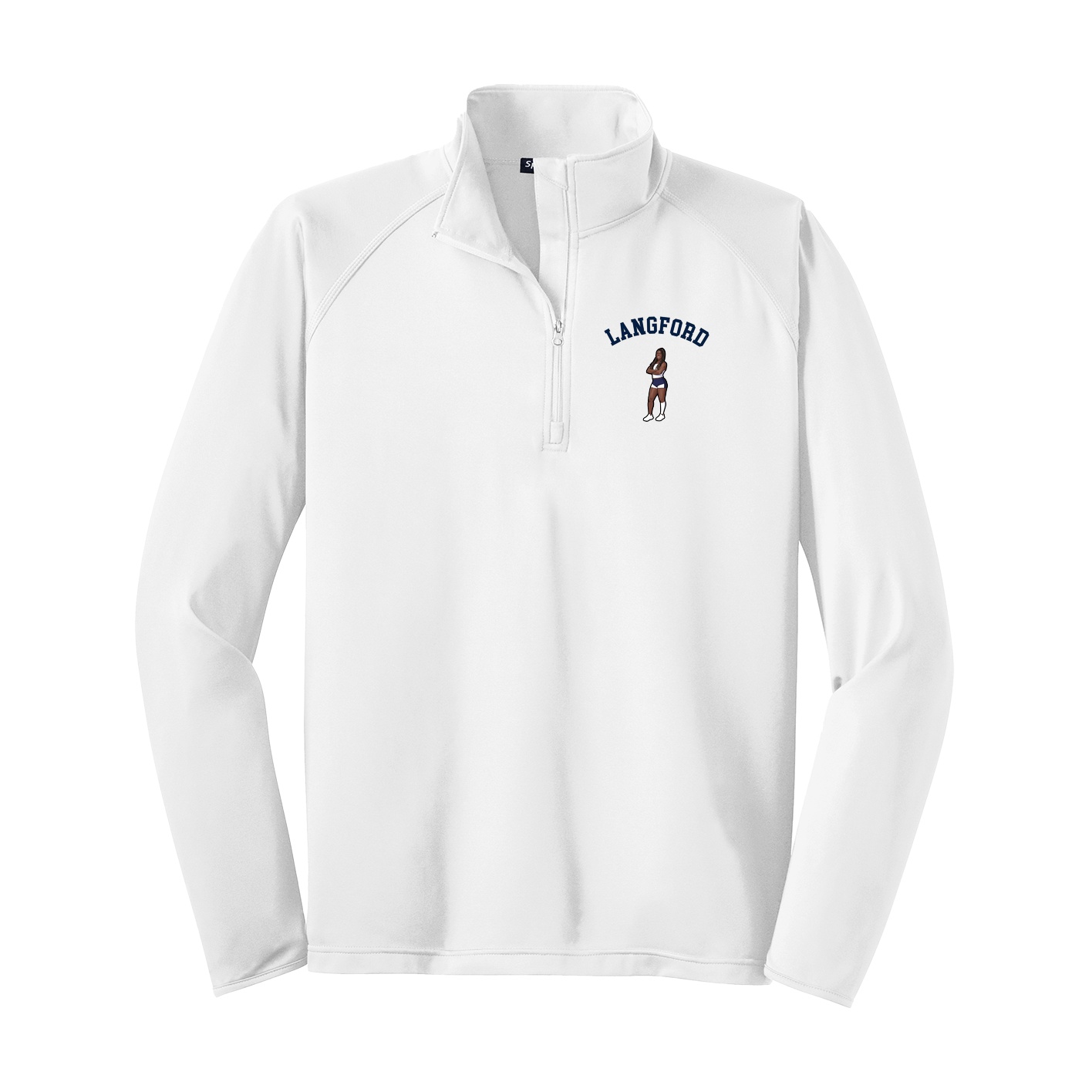 Q-Zip Pullover — Shirsey Arch in White