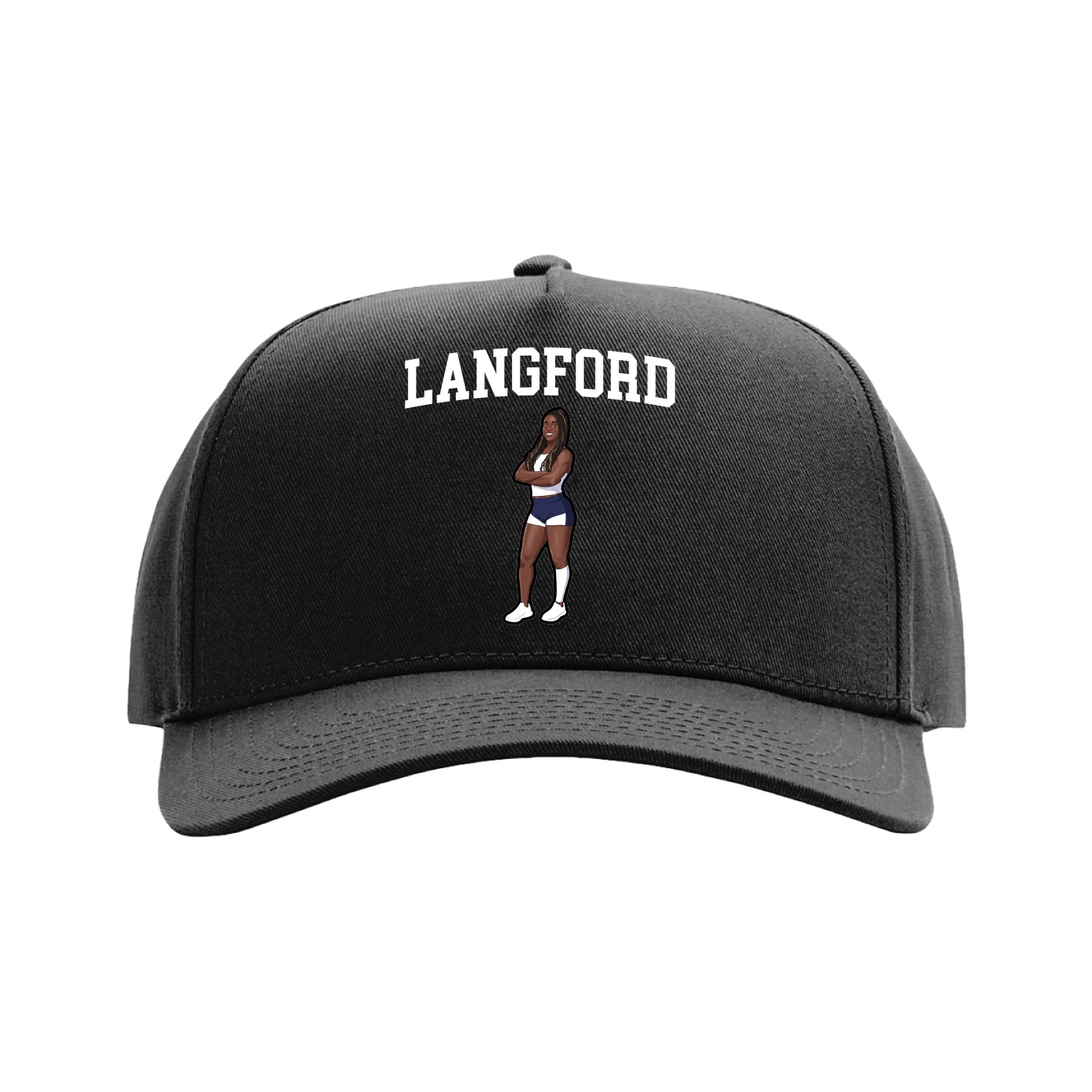 Full Fabric Five-Panel Champ Cap — Shirsey in Black
