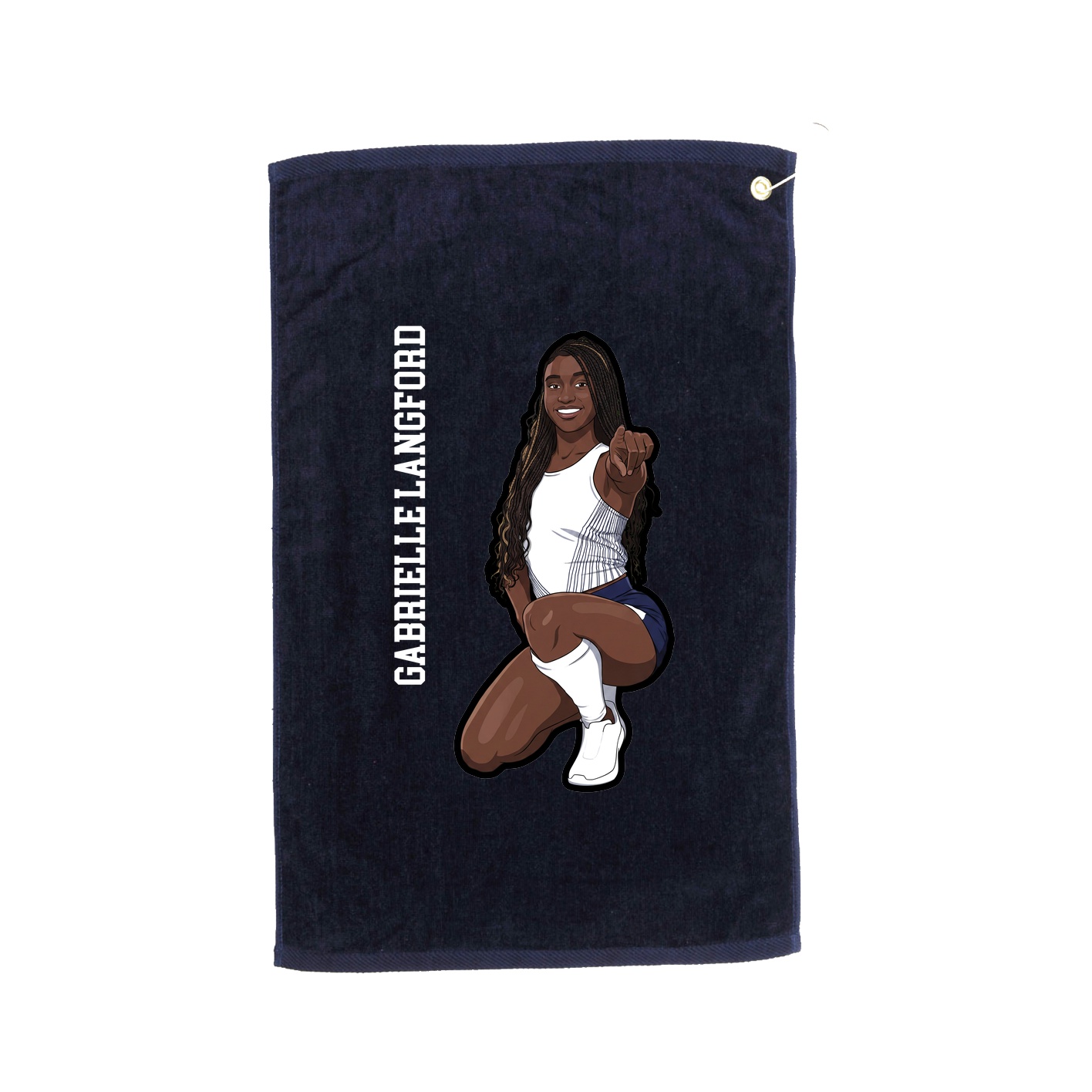 Golf Towel — Name Vertical in Navy