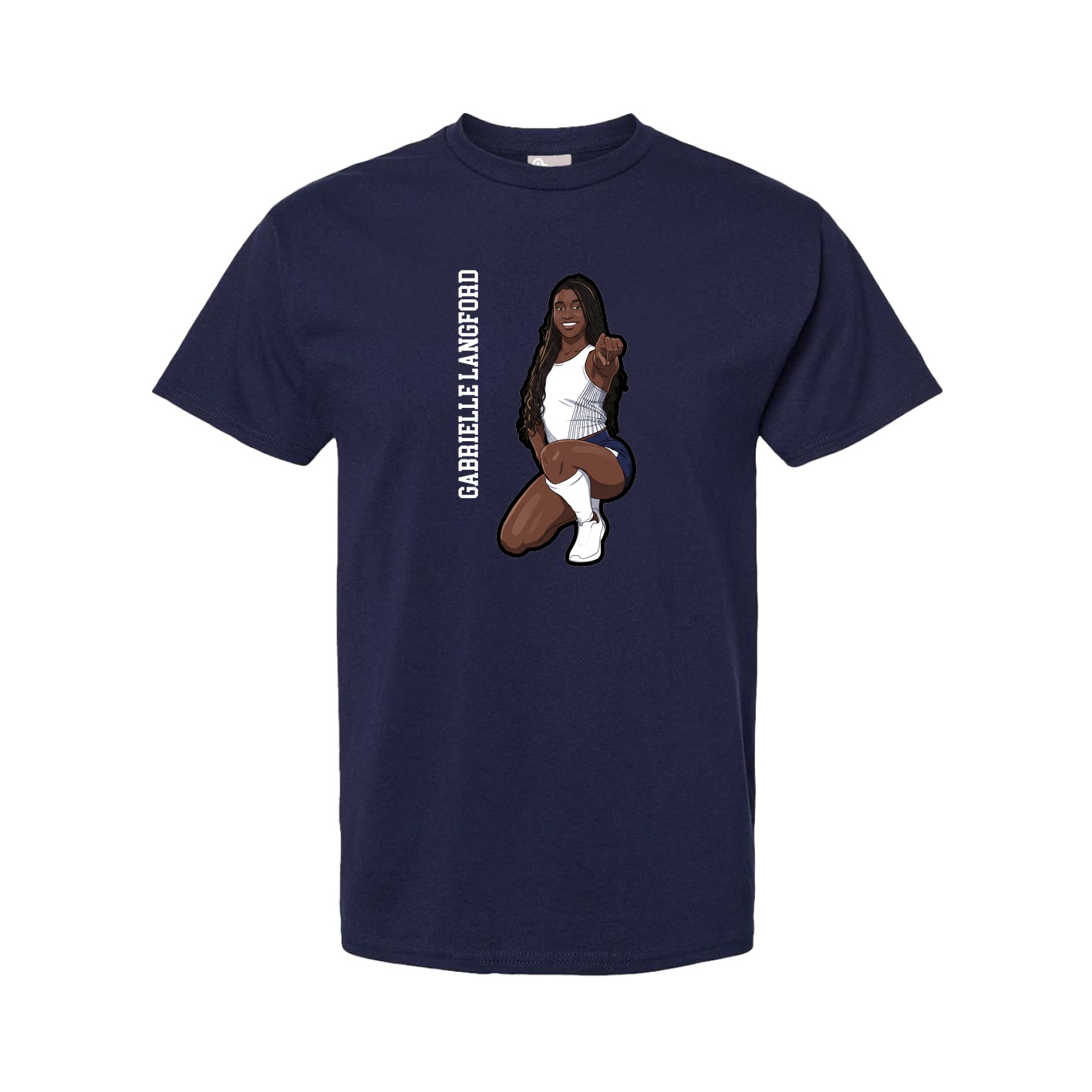 Tee — Name Vertical in Navy