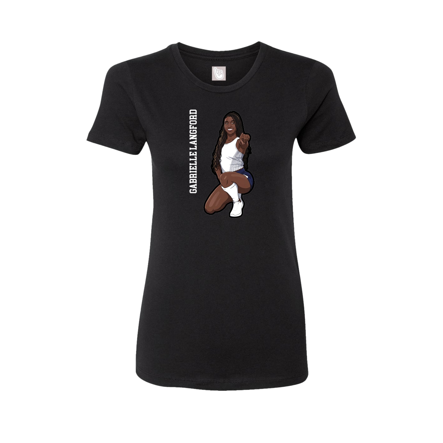 Womens Tee — Name Vertical in Black